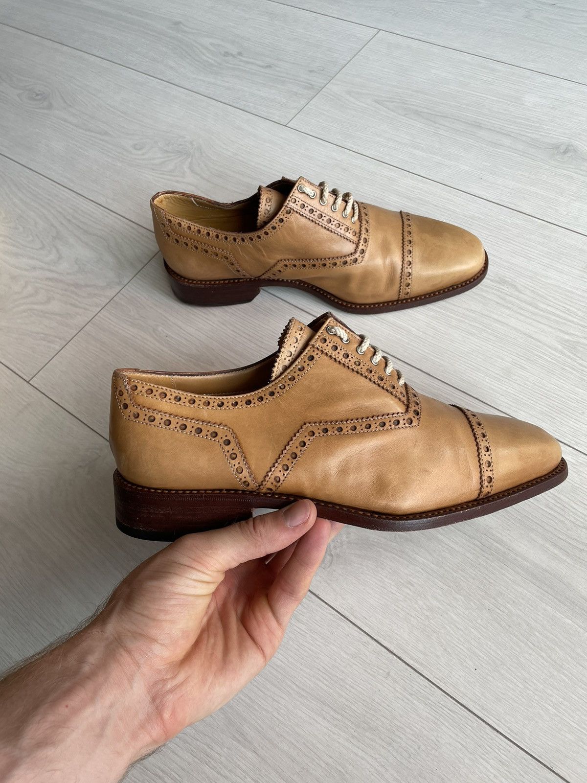 Bruno Magli BRUNO MAGLI SHOES MENS oxford brown dress shoes preppy Size US 7.5 / EU 40-41 - 3 Thumbnail