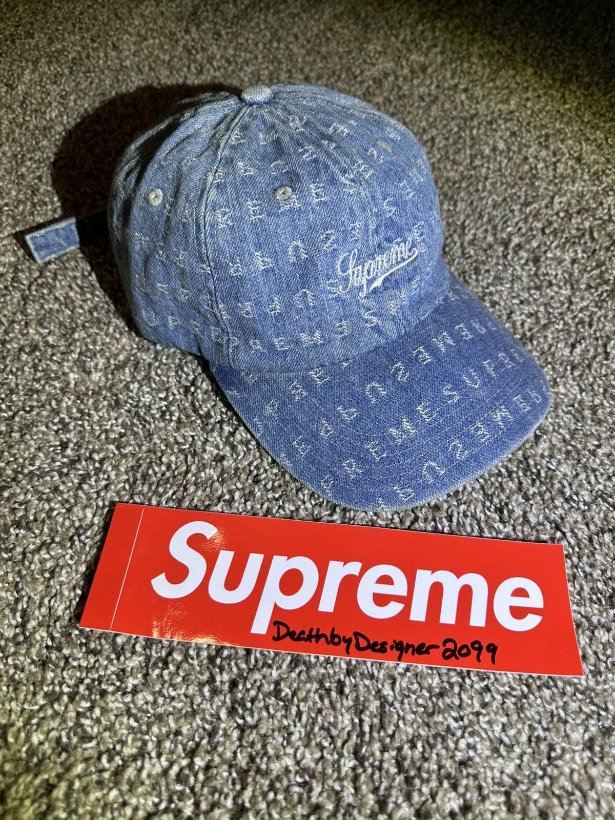 Supreme Monogram Denim 6-panel