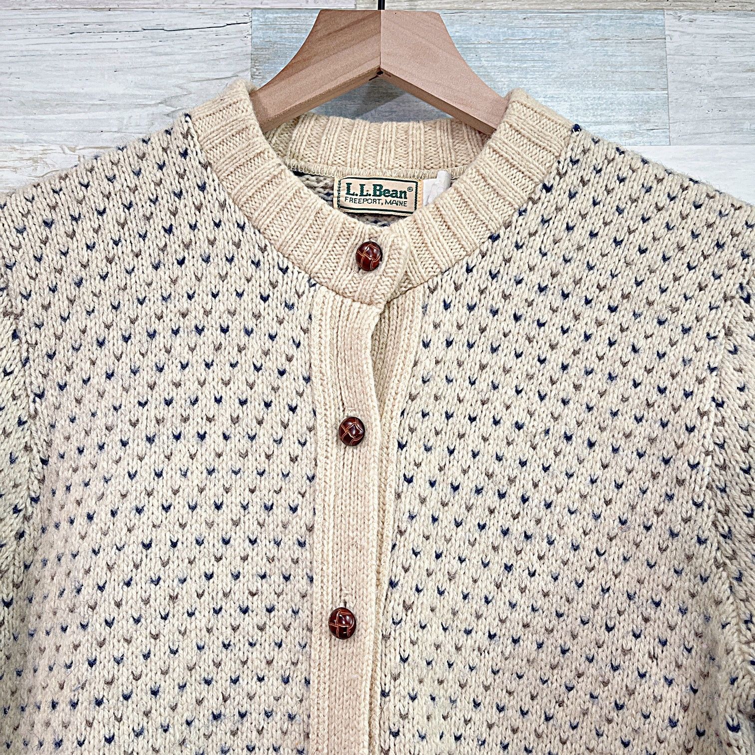 L.L. Bean × Vintage LL Bean Vintage Wool Aran Fisherman Cardigan Womens Large Size L / US 10 / IT 46 - 2 Thumbnail