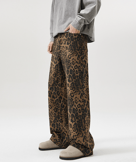 Japanese Brand × Jean Vintage American leopard print baggy jeans Size US 32 / EU 48 - 2 Thumbnail