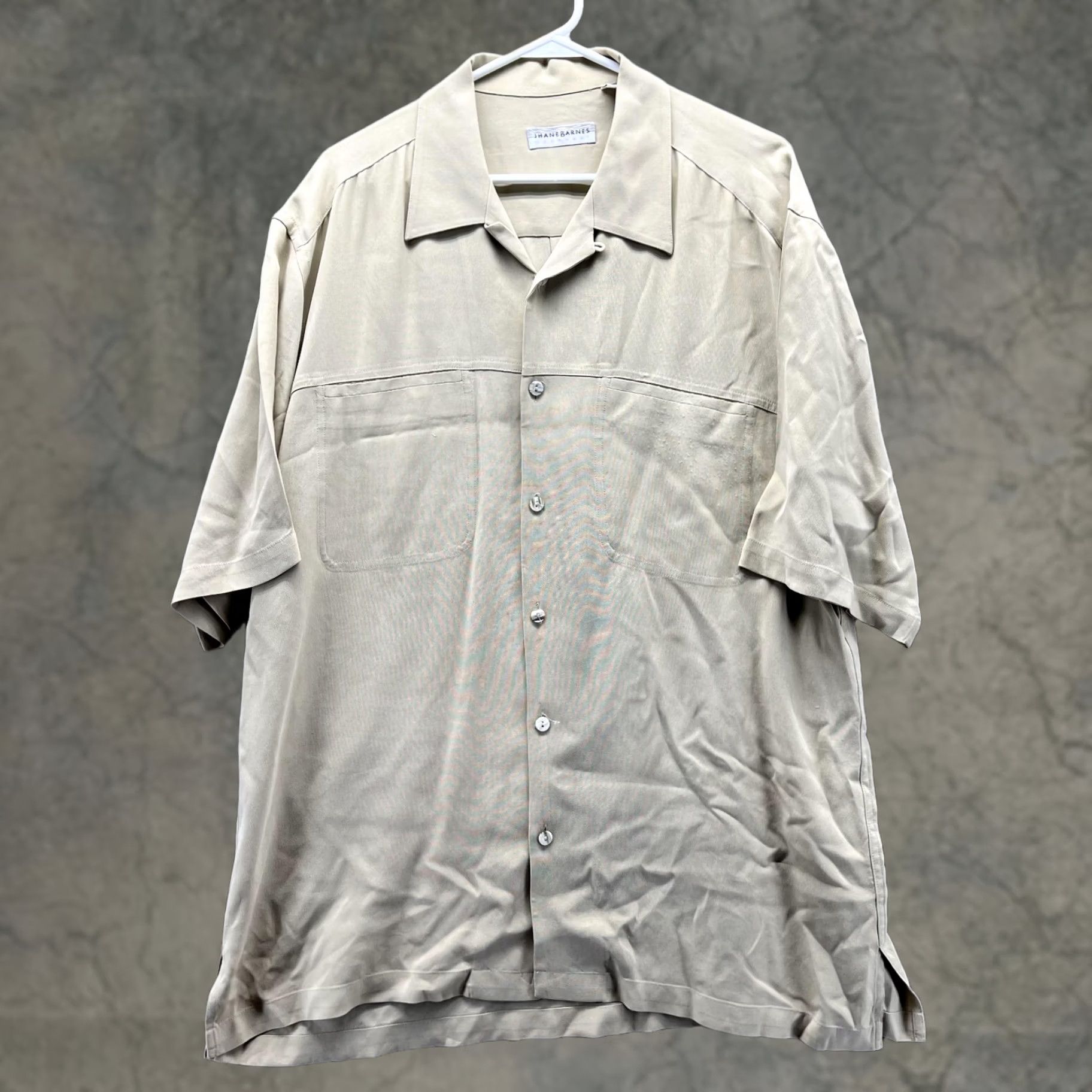 Vintage VINTAGE Jhane Barnes Shirt Men L Khaki Casual Tan Beige Button Down Preppy Silk Size US L / EU 52-54 / 3 - 1 Thumbnail