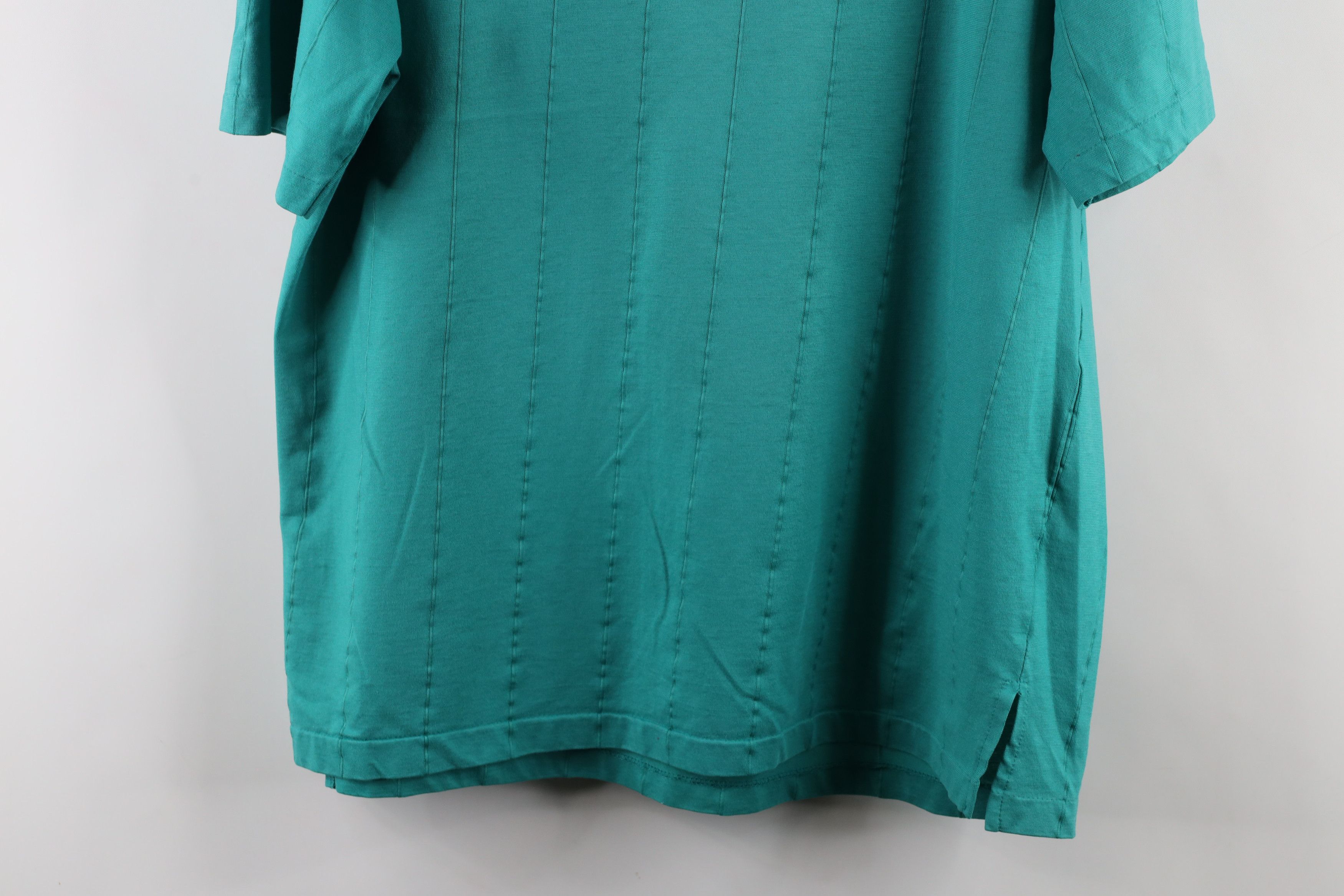 Vintage Vintage 90s Streetwear Striped Knit Collared Polo Shirt Teal Size US L / EU 52-54 / 3 - 13 Thumbnail