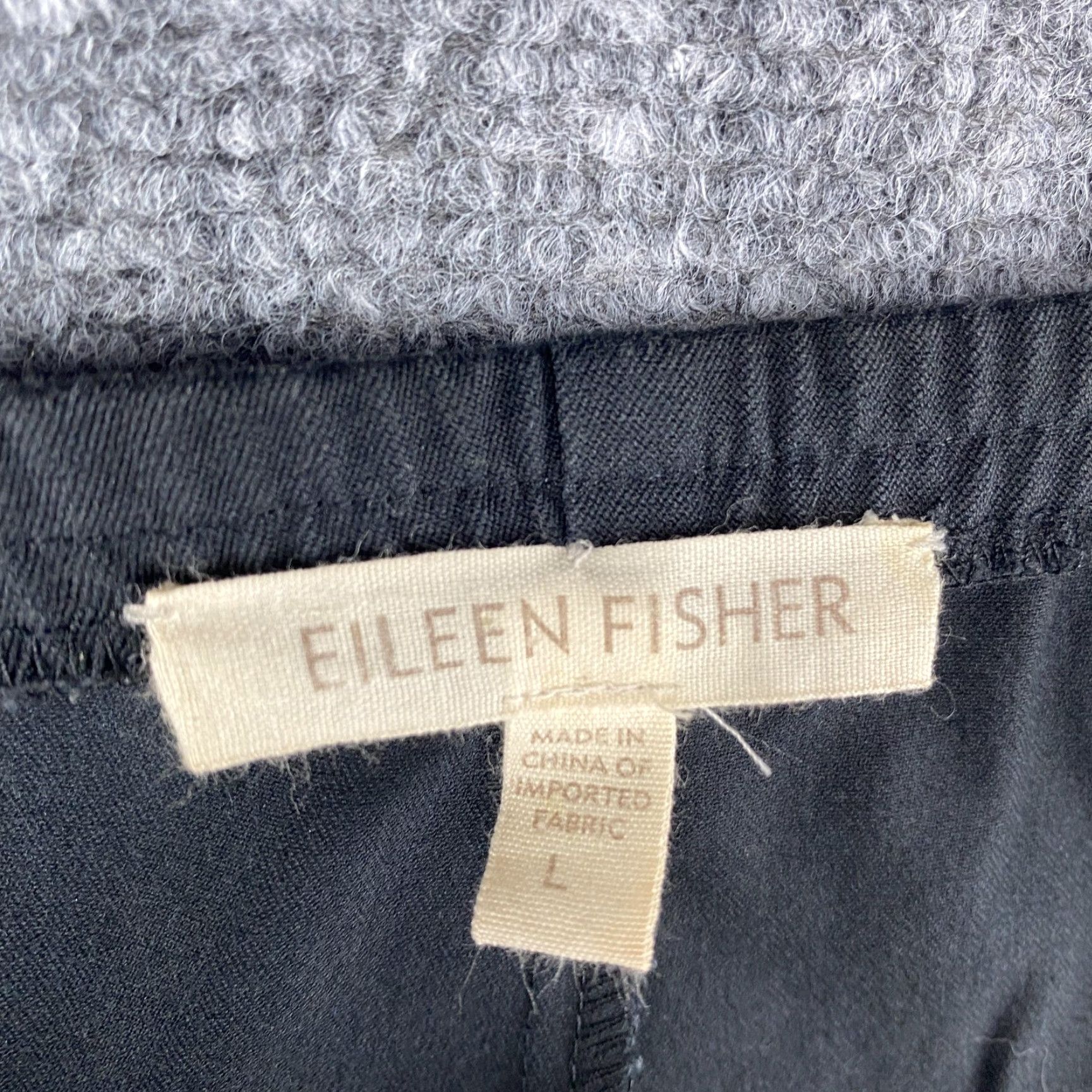 Eileen Fisher Eileen Fisher Pants Womens Large Black Pull On Elastic Waist Tapered Ankle Slit Size 36" / US 14 / IT 50 - 5 Thumbnail