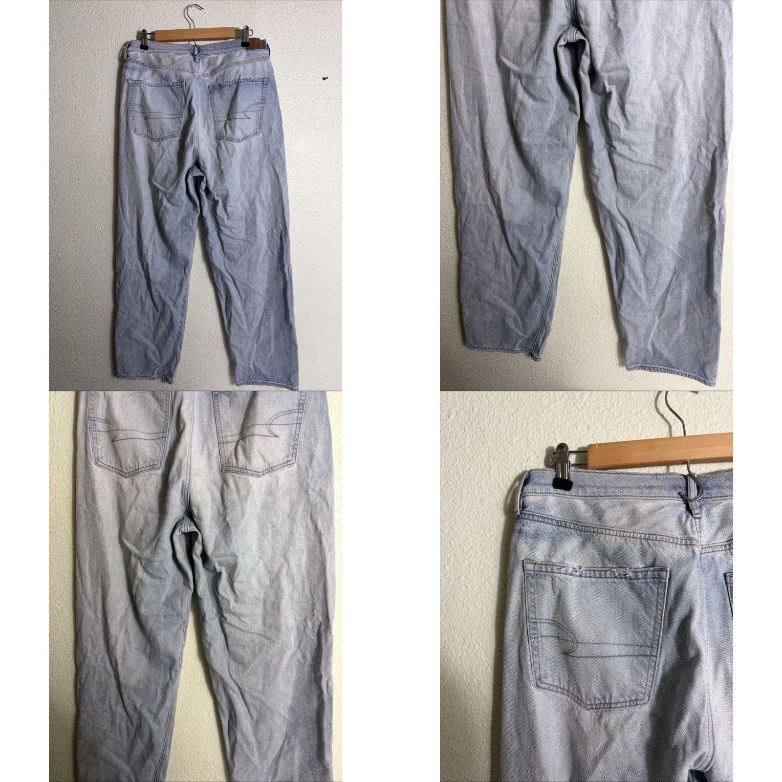 American Eagle Outfitters VINTAGE American Eagle Jeans Baggy Light Wash 32x31 Distressed Women 14 Blue Straight Size 24" / US 00 / IT 34 - 8 Thumbnail