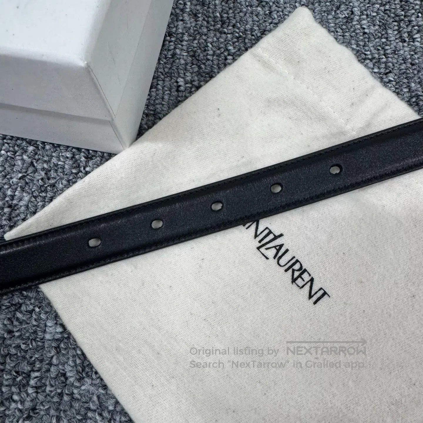 Saint Laurent Paris Saint Laurent Paris Gold buckle; fine leather strap| Size ONE SIZE - 6 Thumbnail