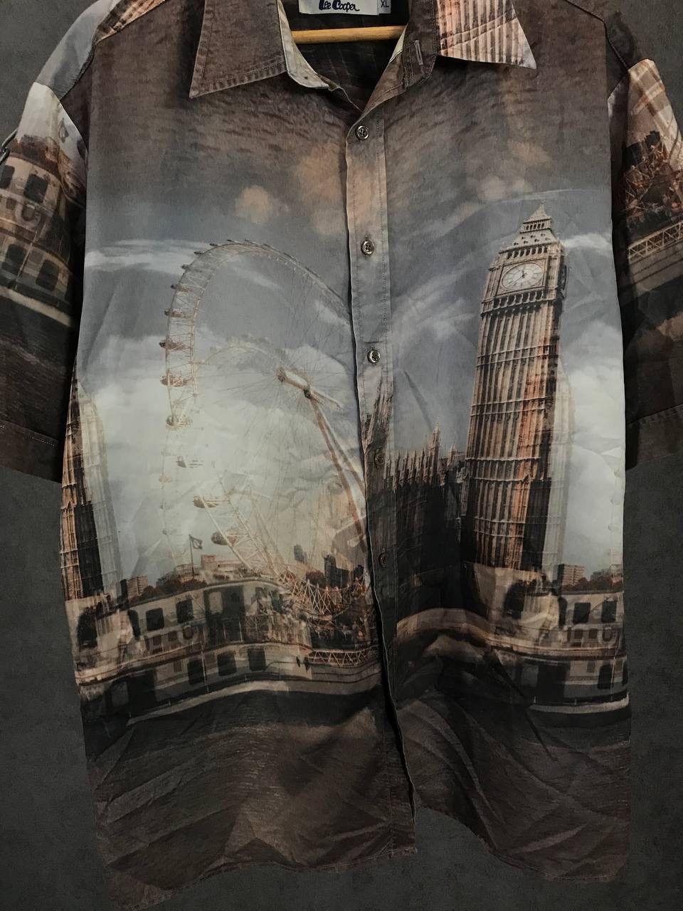 Vintage London Big Ben art crazy Hawaiian overprinted shirt Size US XL / EU 56 / 4 - 3 Thumbnail
