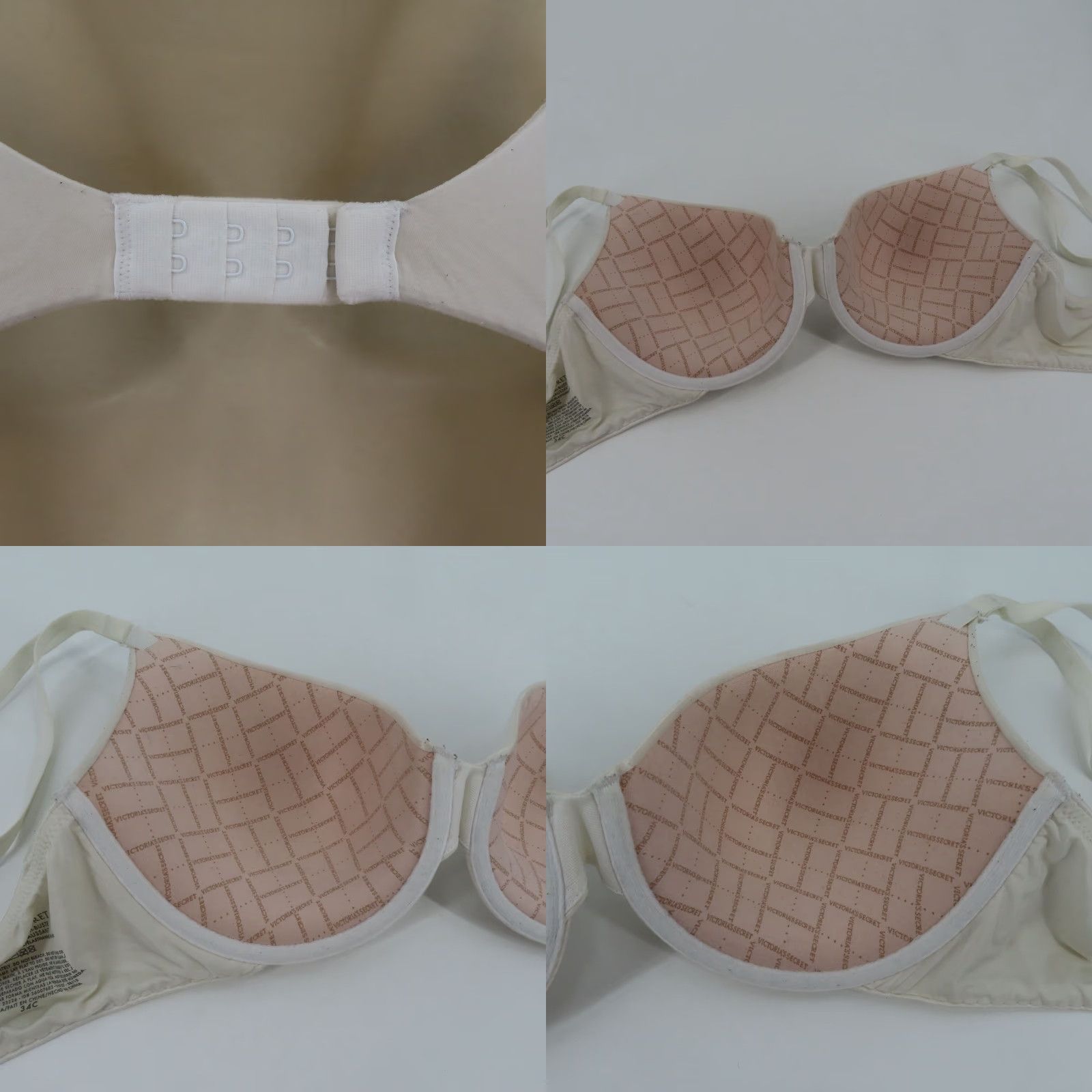 Victoria's Secret Victoria's Secret Bra 34C White Underwire Padded T-Shirt Demi Solid Women Vintage: No Size ONE SIZE - 8 Thumbnail