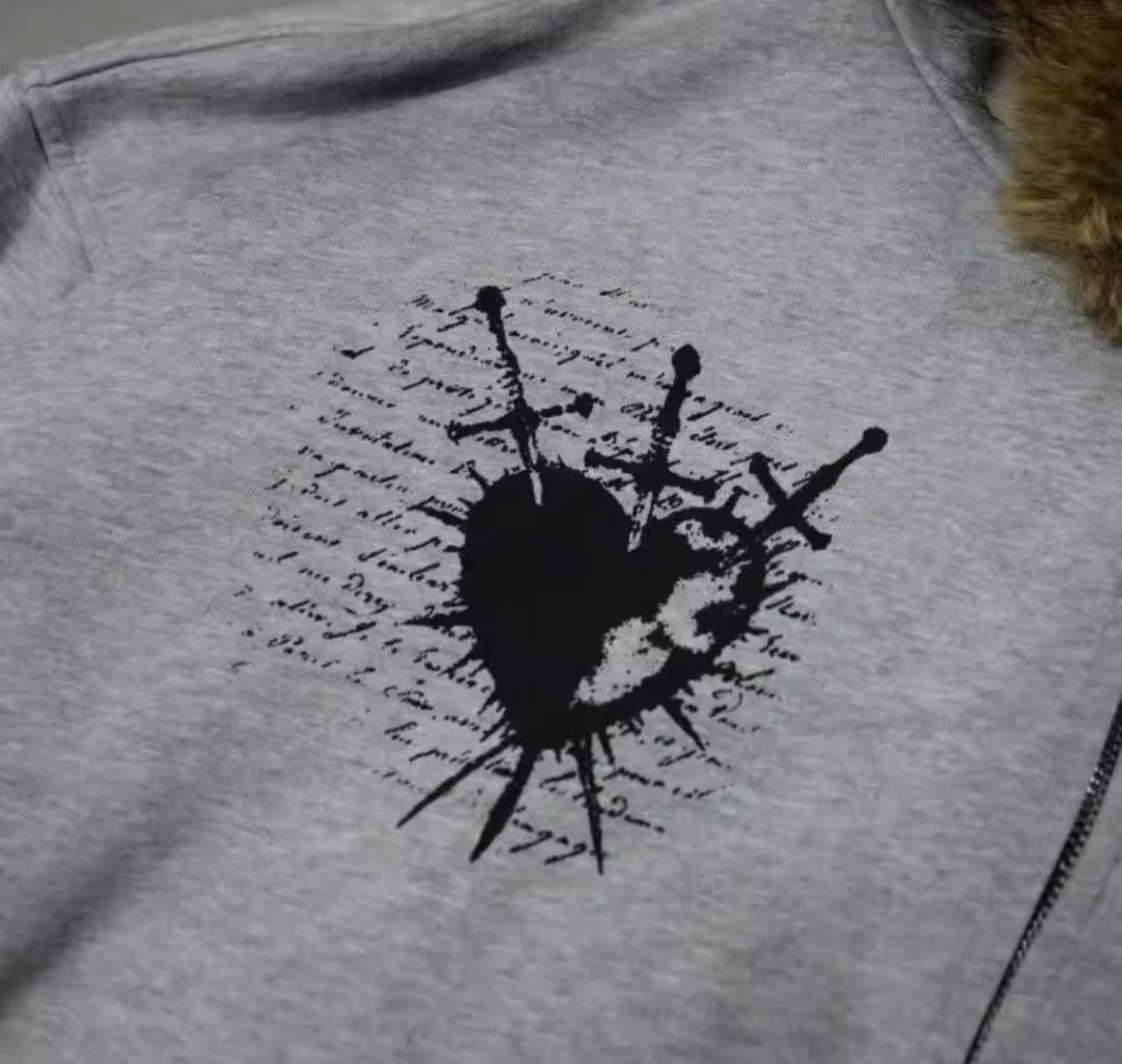 Other Fashion Punk Goth Grunge Death Note Fur Hat Graphic Hoodies Size US L / EU 52-54 / 3 - 3 Thumbnail