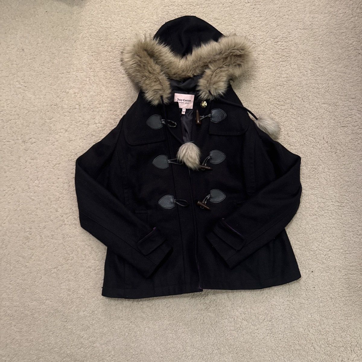 Juicy Couture vintage black fur juicy couture coat with purple inside Size M / US 6-8 / IT 42-44 - 1 Thumbnail