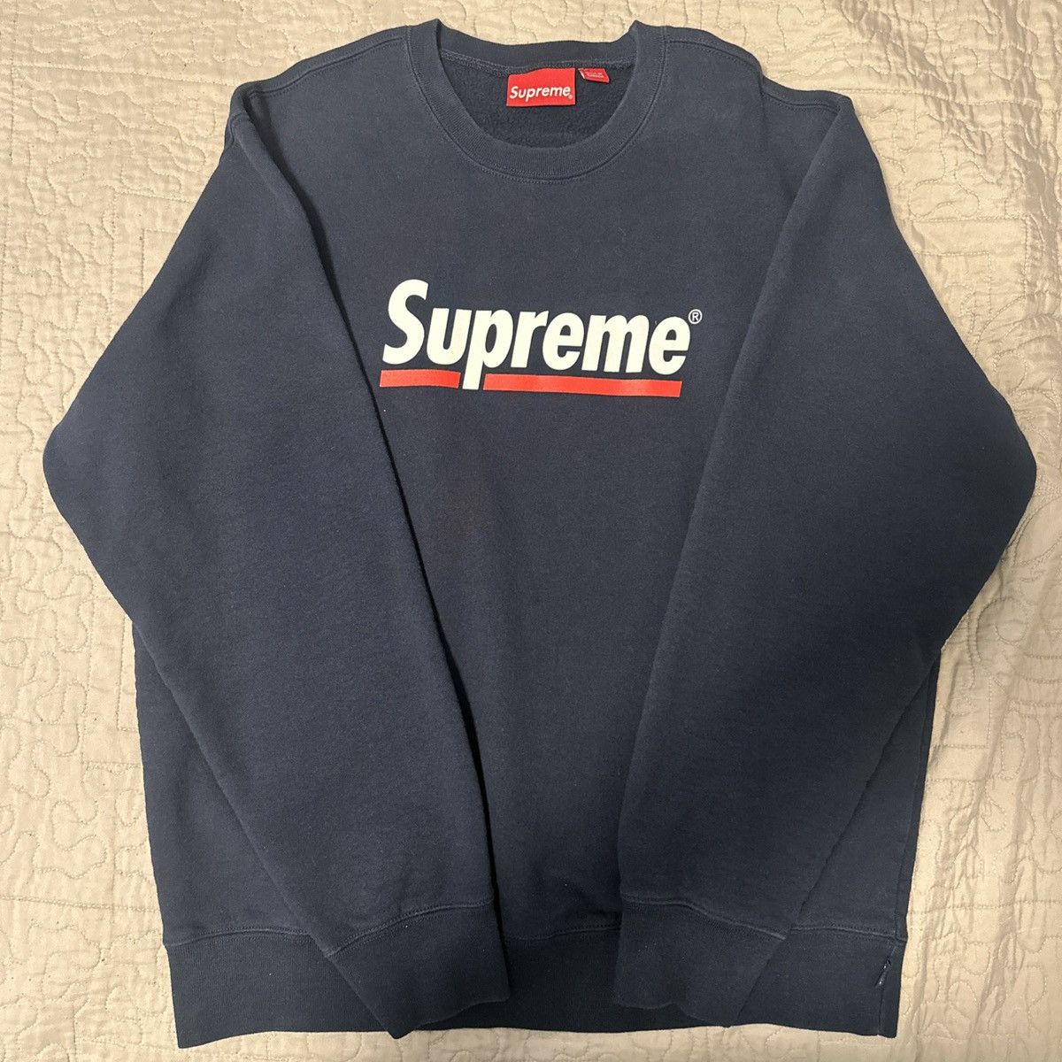 Supreme Underline Crewneck Black Men's - SS20 - US