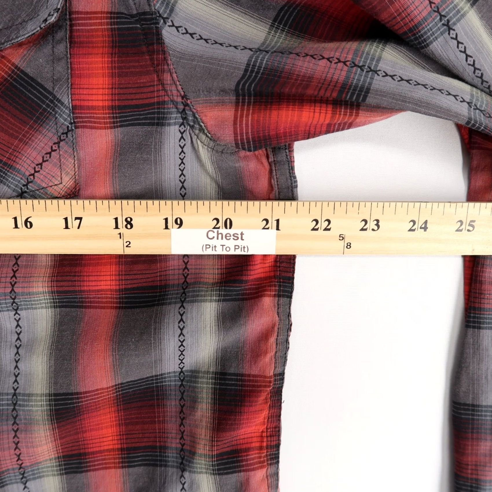 Prana Prana Holstad Shirt Mens M Red Plaid Long Sleeve Snap Front Western Yoke Size US M / EU 48-50 / 2 - 4 Thumbnail