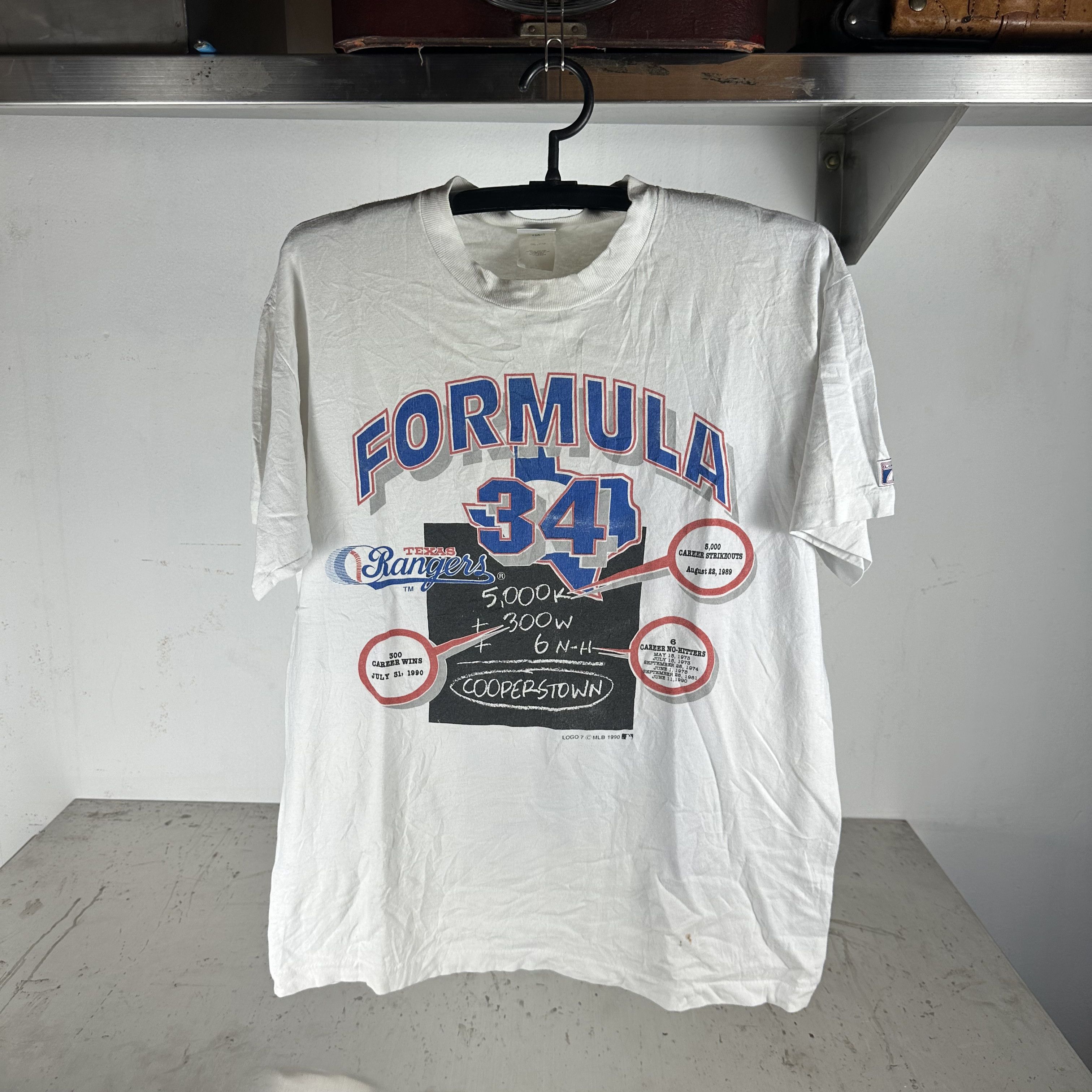 Vintage ​Vintage 1990 Texas Rangers Formula 34 MLB Graphic T-shirt Size US L / EU 52-54 / 3 - 1 Thumbnail