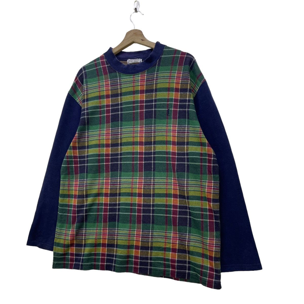 Vintage 🫴🏻Yves Saint Lauren Checked Sweatshirt Pull Over Size US M / EU 48-50 / 2 - 3 Thumbnail