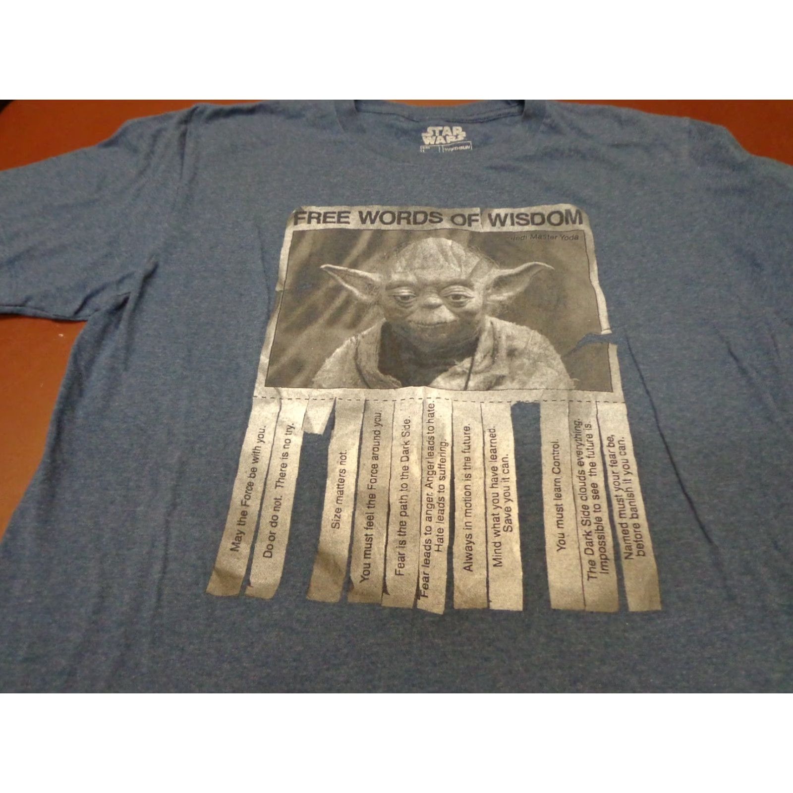 Star Wars Star Wars Yoda Short Sleeve T-Shirt Gray Large Crew Neck Cotton Blend Graphic D7 Mens Size US L / EU 52-54 / 3 - 2 Thumbnail