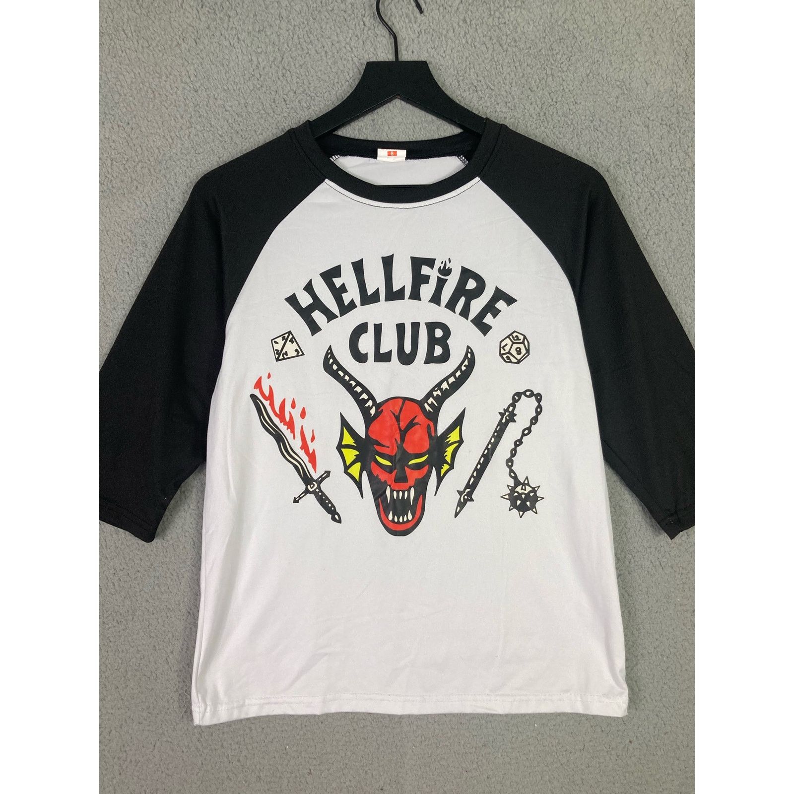 Other Stranger Things Hellfire Club Shirt Women's S Black Graphic Size S / US 4 / IT 40 - 2 Thumbnail