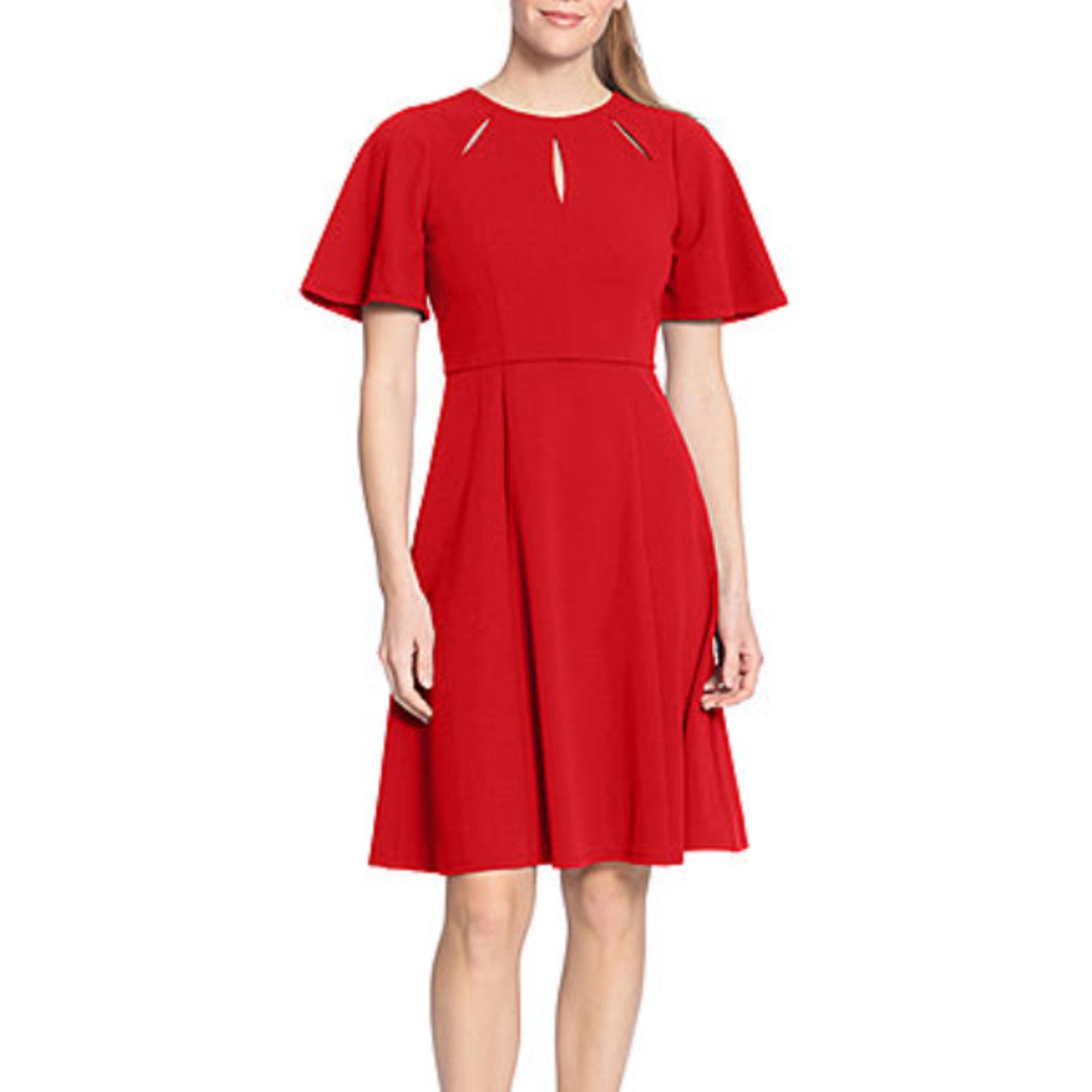 Other Bright Red Retro Fit and Flare Midi Dress Size 4 Size S / US 4 / IT 40 - 3 Thumbnail