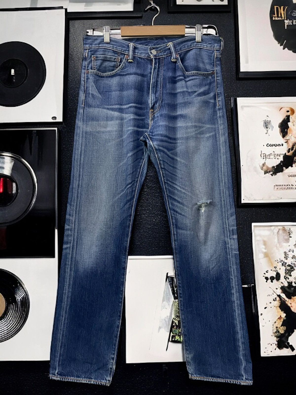 Levi's × Vintage Vintage Levis 505 Distressed Blue Wash Jeans Size US 33 - 1 Thumbnail