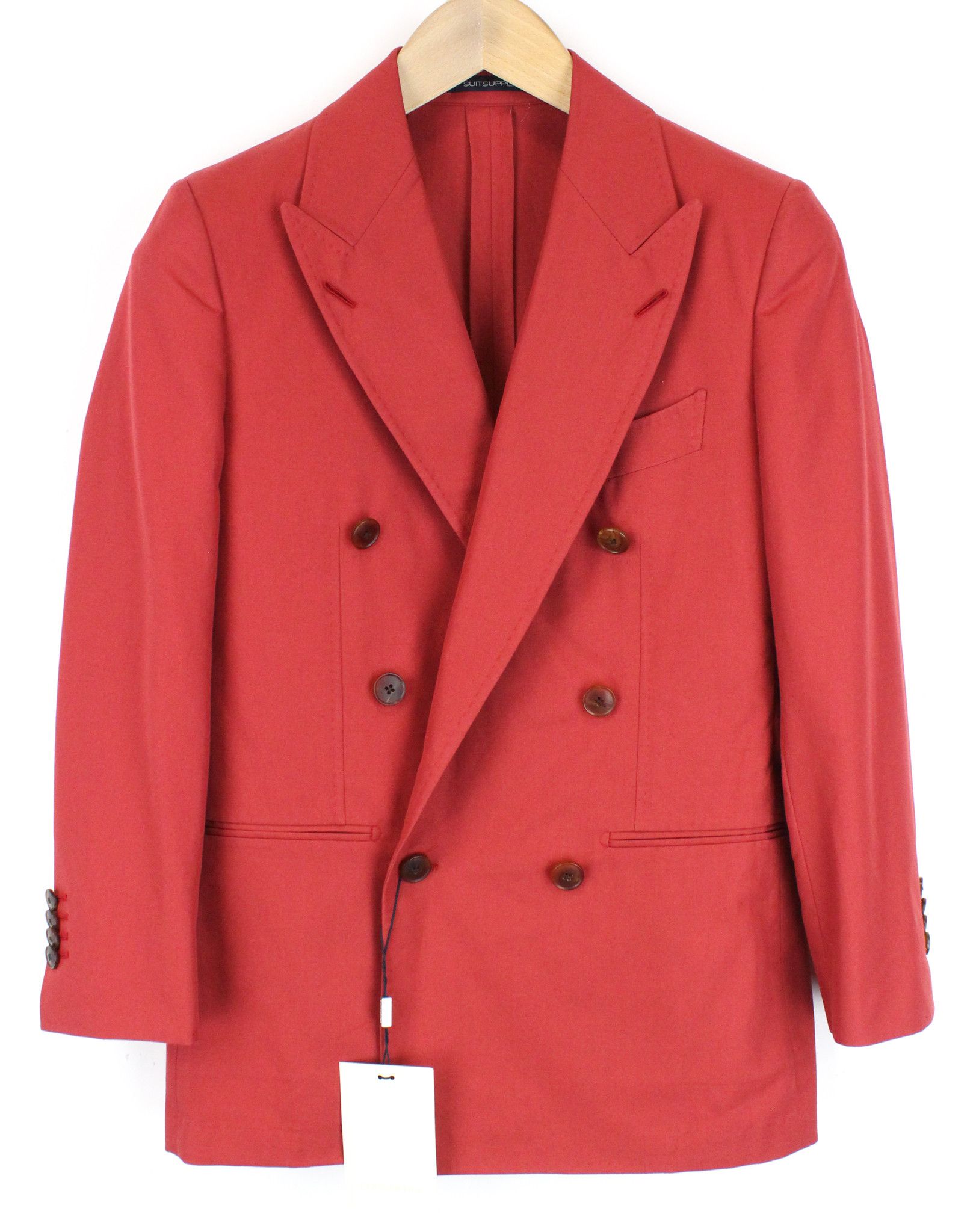 Suitsupply LA SPALLA UK32R Red Cotton 2 Piece Suit 66574 Size 34S - 2 Thumbnail
