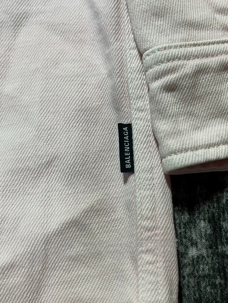 Balenciaga Balenciaga Back Large Logo Light Pink Denim Jacket Size XS / US 0-2 / IT 36-38 - 5 Thumbnail