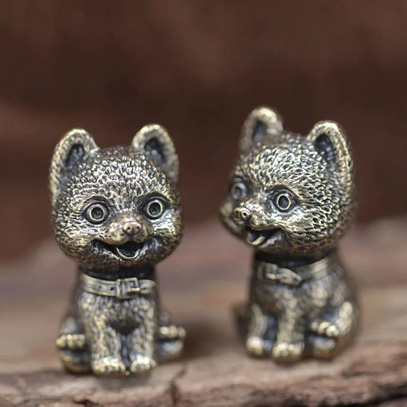Handmade 2Pcs Cute Puppy Knife Beads Paracord Bead Zipper Umbrella Size ONE SIZE - 1 Thumbnail
