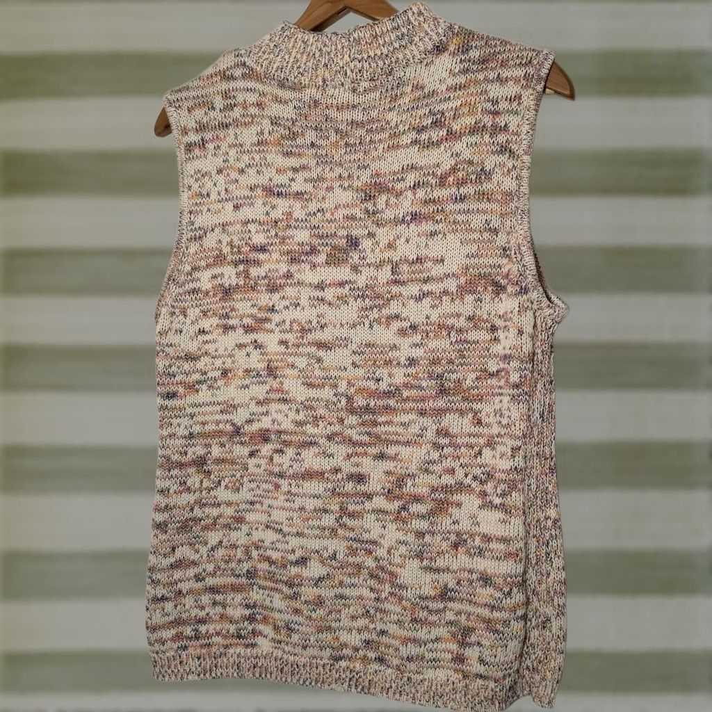 Talbots Talbots Sweater Sleeveless Mock Neck Top Large L Cotton Blend Multicolor Speckled Knit Women Pullover Size L / US 10 / IT 46 - 1 Thumbnail