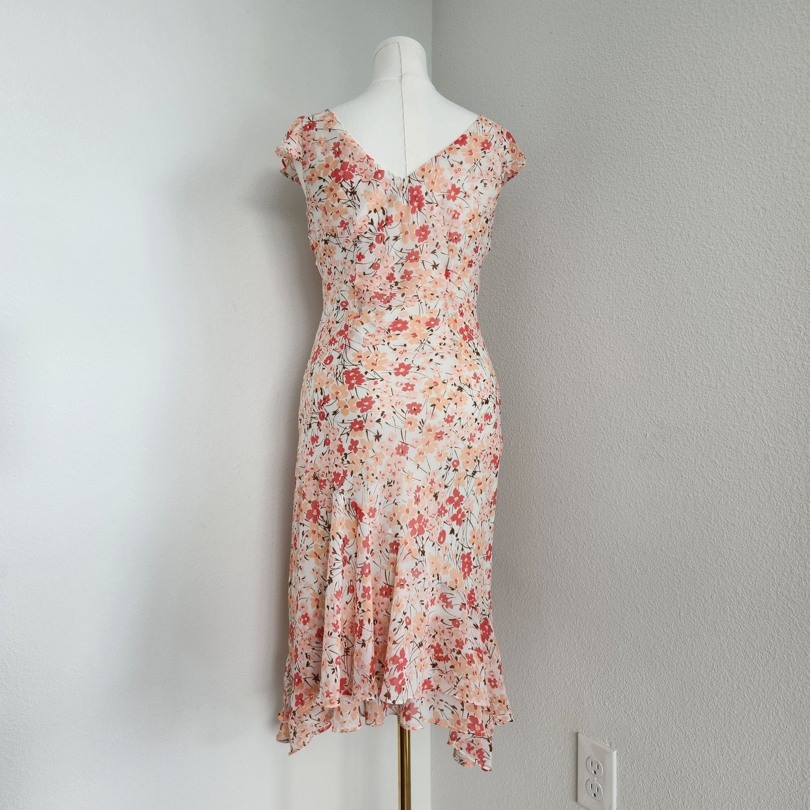Vintage Vintage Y2K White Pink Floral Asymmetrical Fairy Dress M Size M / US 6-8 / IT 42-44 - 6 Thumbnail