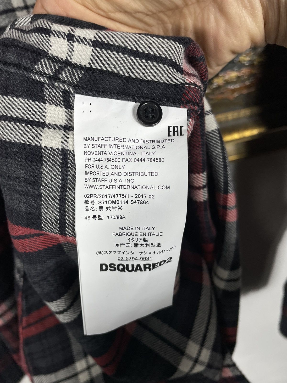 Designer × Dsquared2 Dsq2 Daquared2 Button Ups Flannel Shirt Multicolor Checkered Size US M / EU 48-50 / 2 - 6 Thumbnail