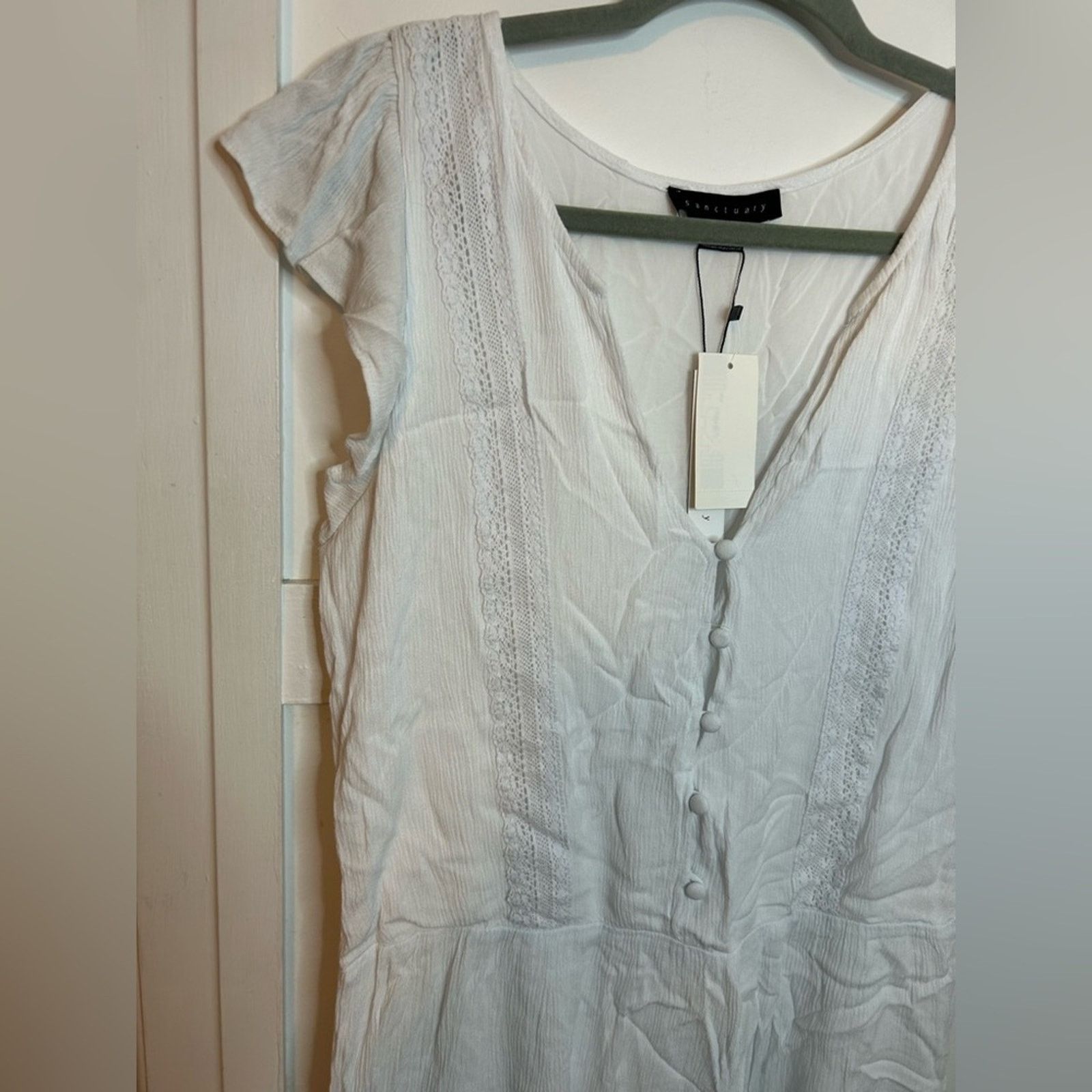 Sanctuary Nwt Sanctuary Free Love White Flutter Sleeve Dress Size S / US 4 / IT 40 - 5 Thumbnail
