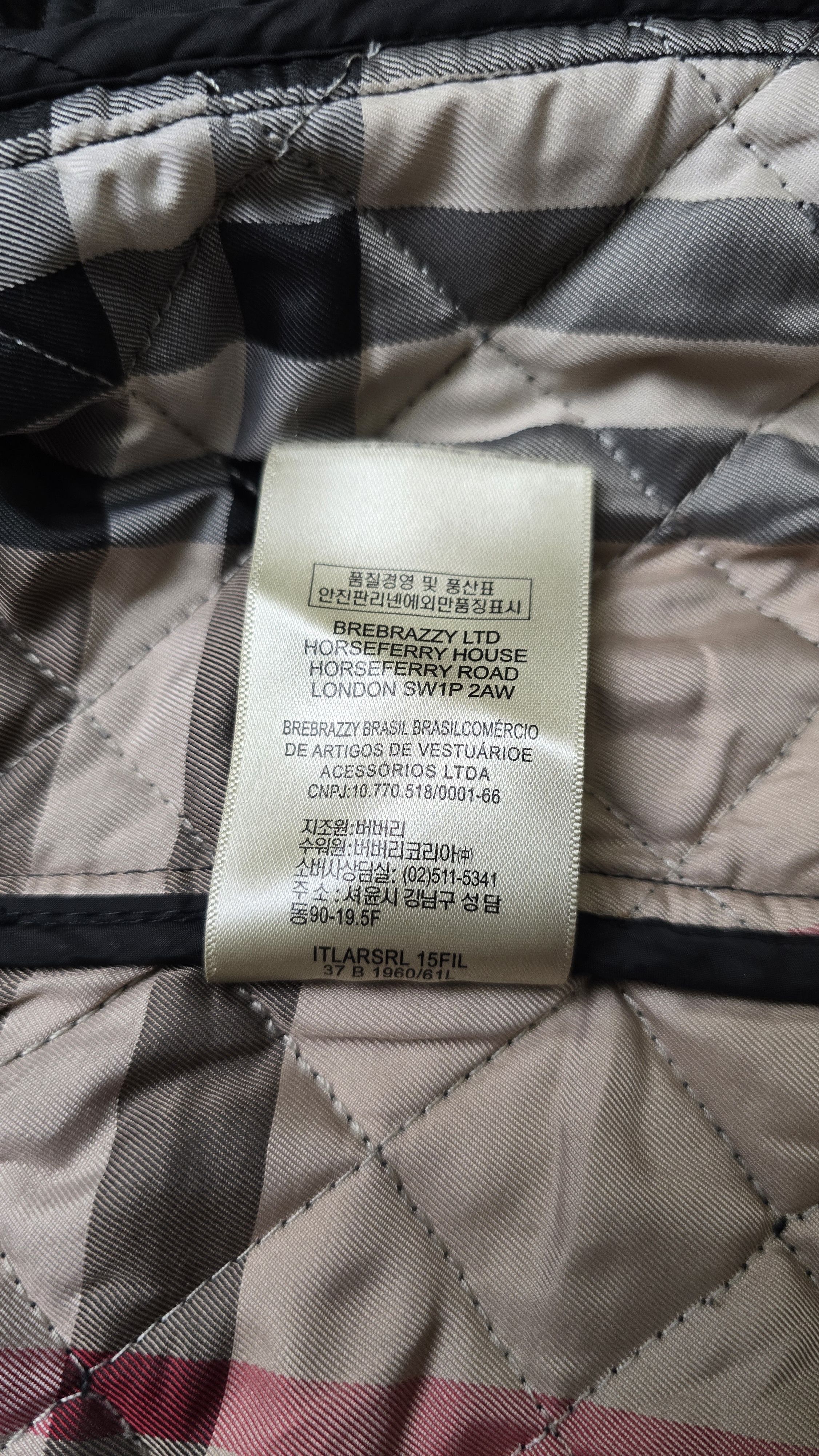 Burberry Burberry Brit Women’s Black Quilted Jacket Nova Check Size XS / US 0-2 / IT 36-38 - 20 Thumbnail