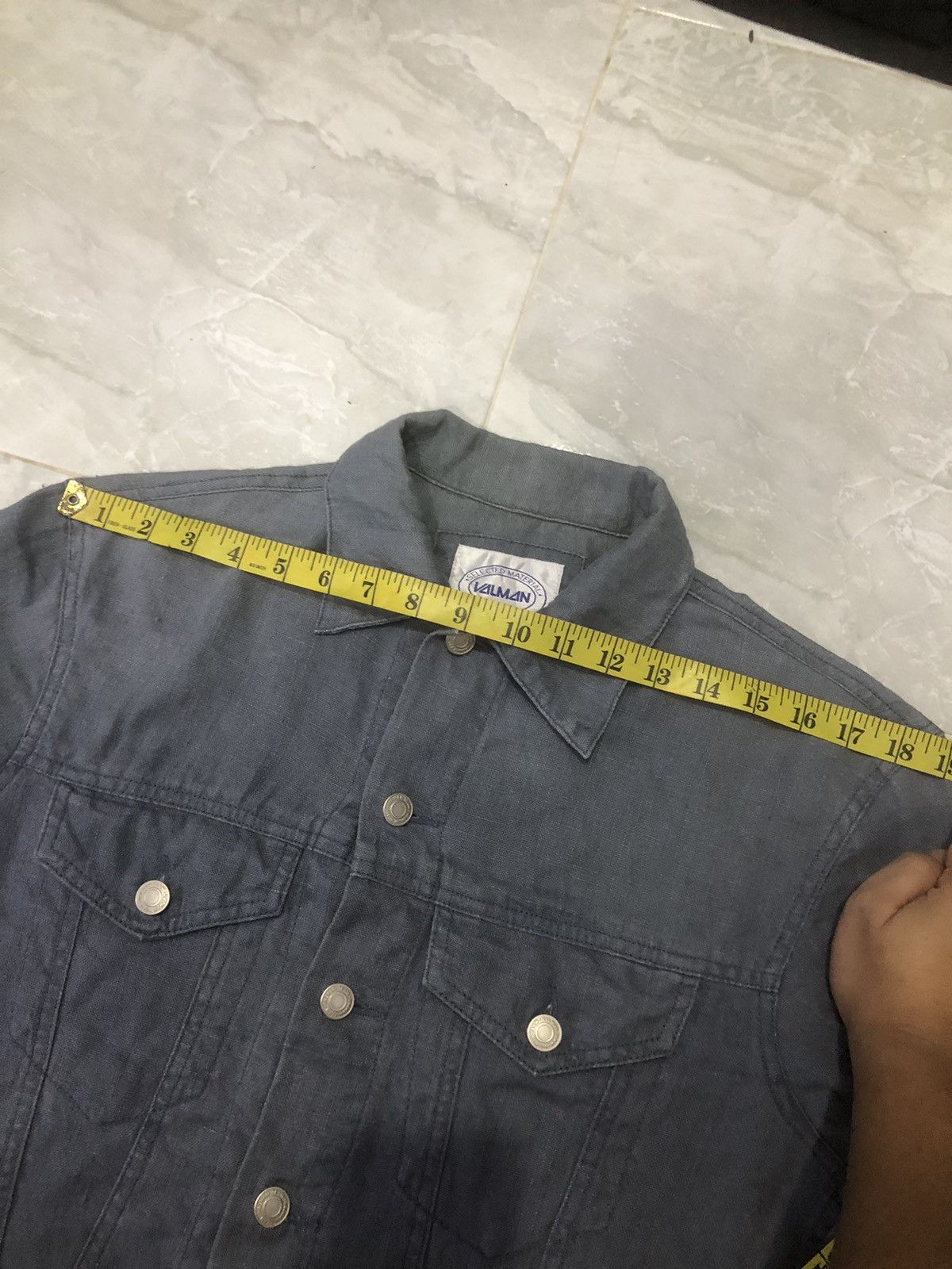 Japanese Brand Valman Japan 100% Linen Denim Style Trucker Jacket Size US XS / EU 42 / 0 - 17 Thumbnail