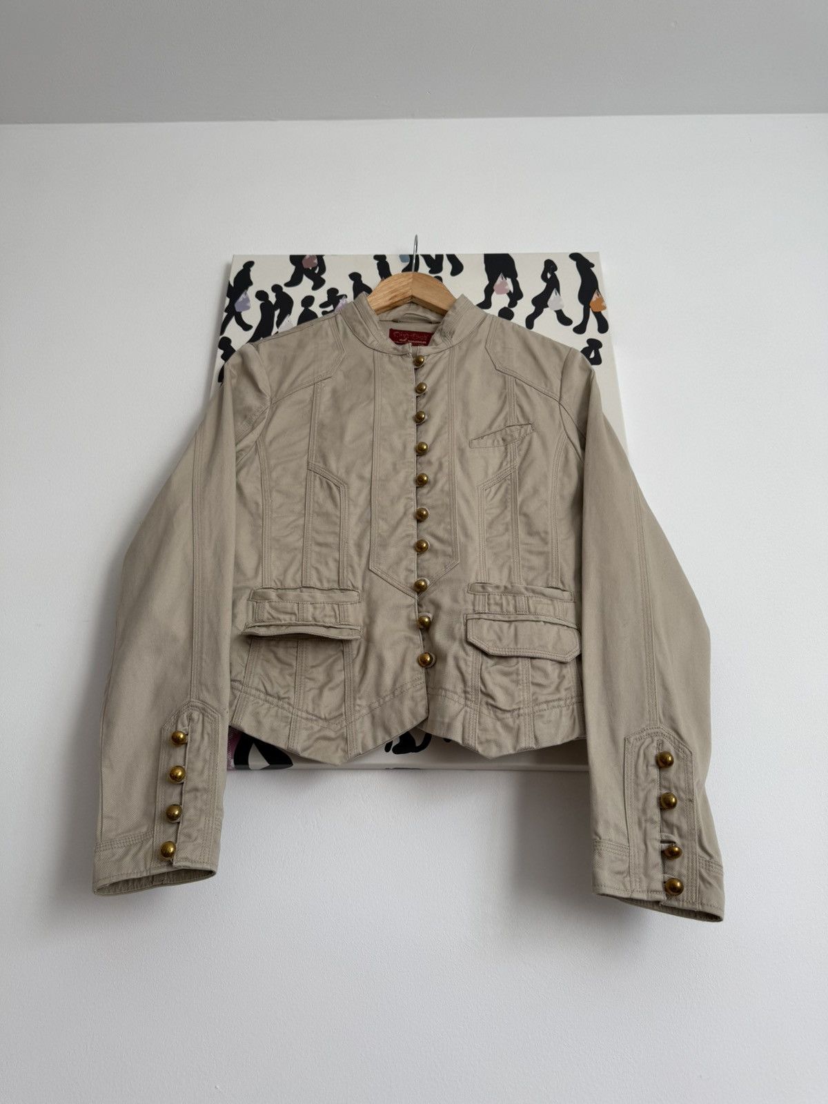 Ann Demeulemeester VNTG Textured Y2K Gold Button Napoleon Millitary Jacket Size M / US 6-8 / IT 42-44 - 3 Thumbnail