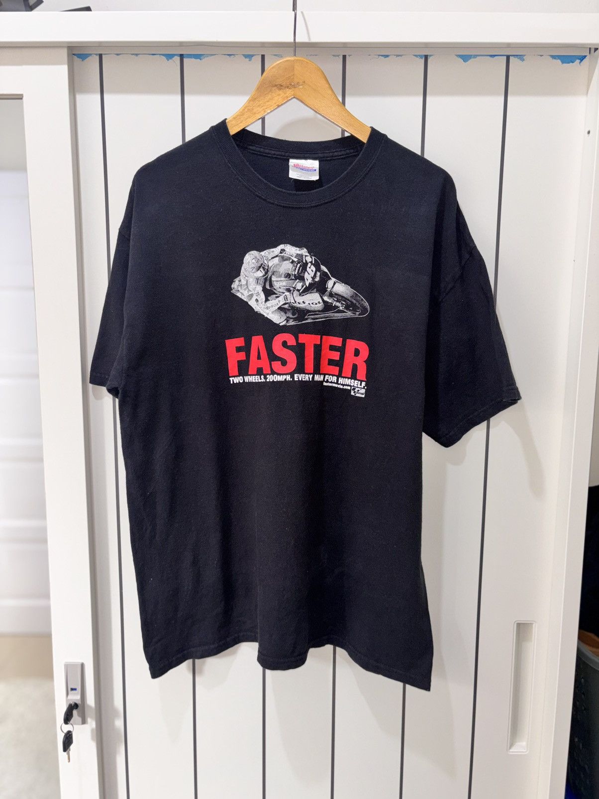 Hanes Vintage 2004 "Faster" MotoGP Movie Valentino Rossi Art Size US XXL / EU 58 / 5 - 1 Thumbnail