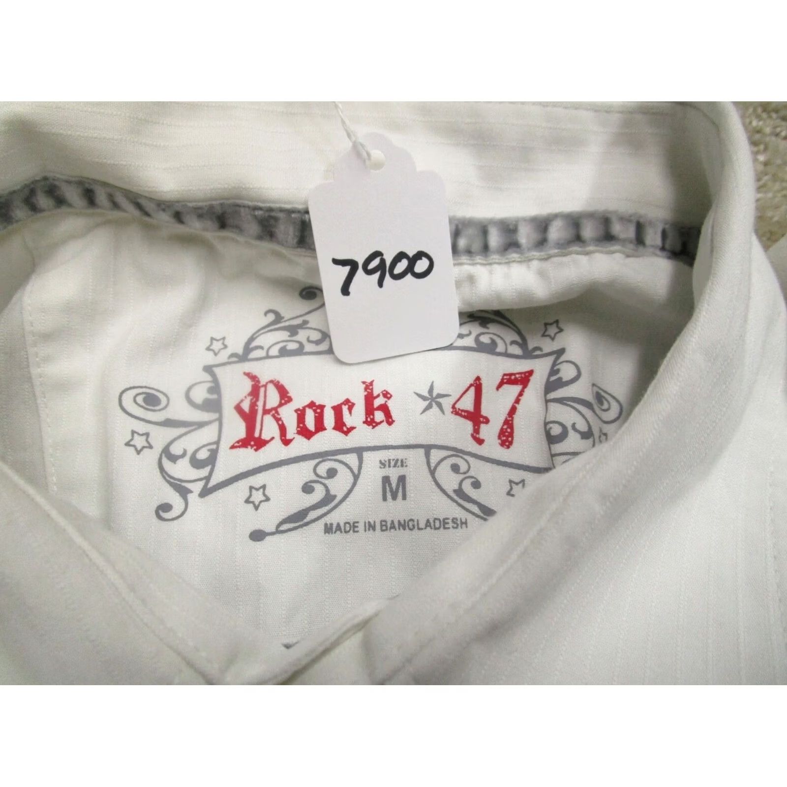 Wrangler Wrangler Rock 47 Shirt Men Medium White Embroidered Western Cowboy Rock 47 Theme, Button-Up, Long Sleeve, Cotton, Solid Pattern, Casual Mens Shirt Size US M / EU 48-50 / 2 - 8 Thumbnail