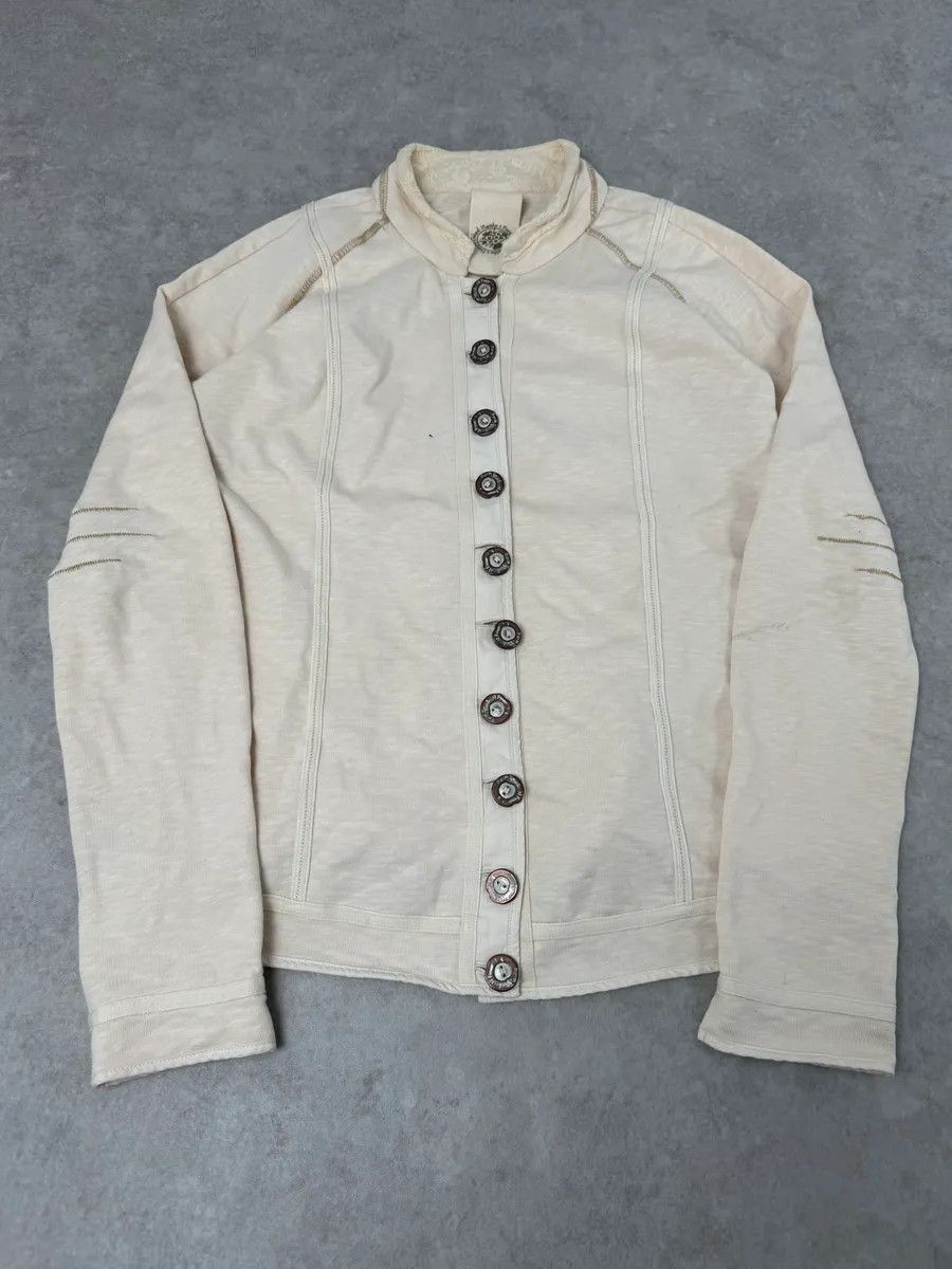 Marithe + Francois Girbaud 2000s Marithé + François Girbaud Creamy Beige Buttoned Cardigan Size M / US 6-8 / IT 42-44 - 4 Thumbnail