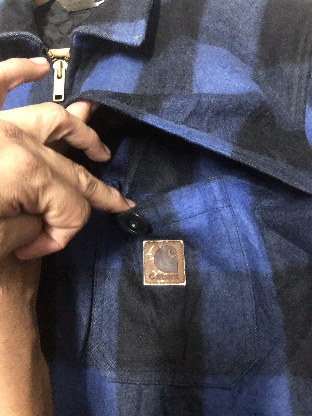 Carhartt Carhatt wool jacket wool BLU check 05055 842 Size US XL / EU 56 / 4 - 15 Thumbnail