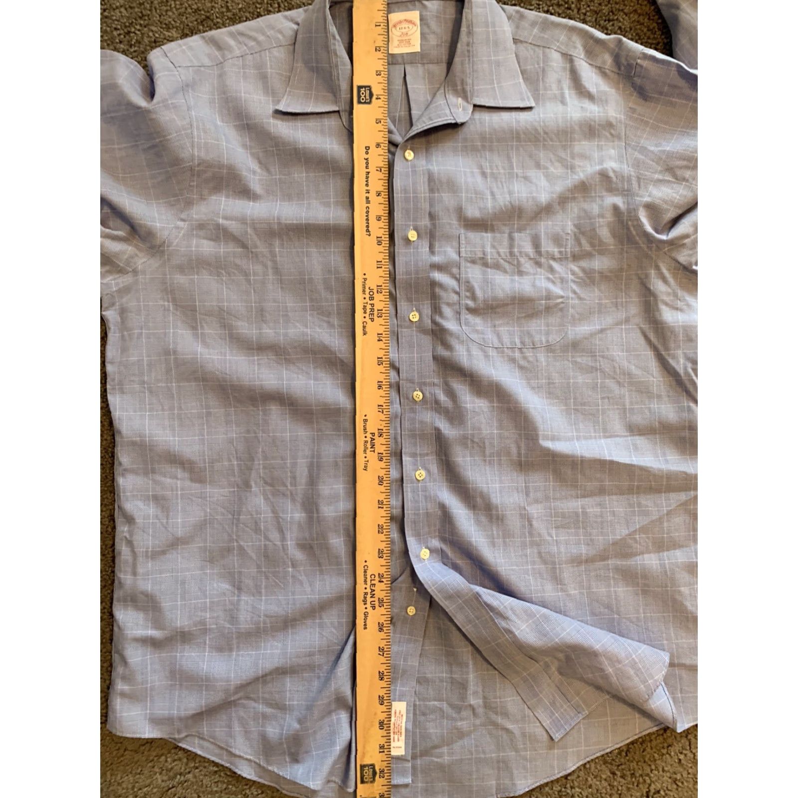 Brooks Brothers Brooks Brothers 346 Blue Plaid Dress Shirt 17 4/5 Regular Cuff Mens Size 46R - 5 Thumbnail