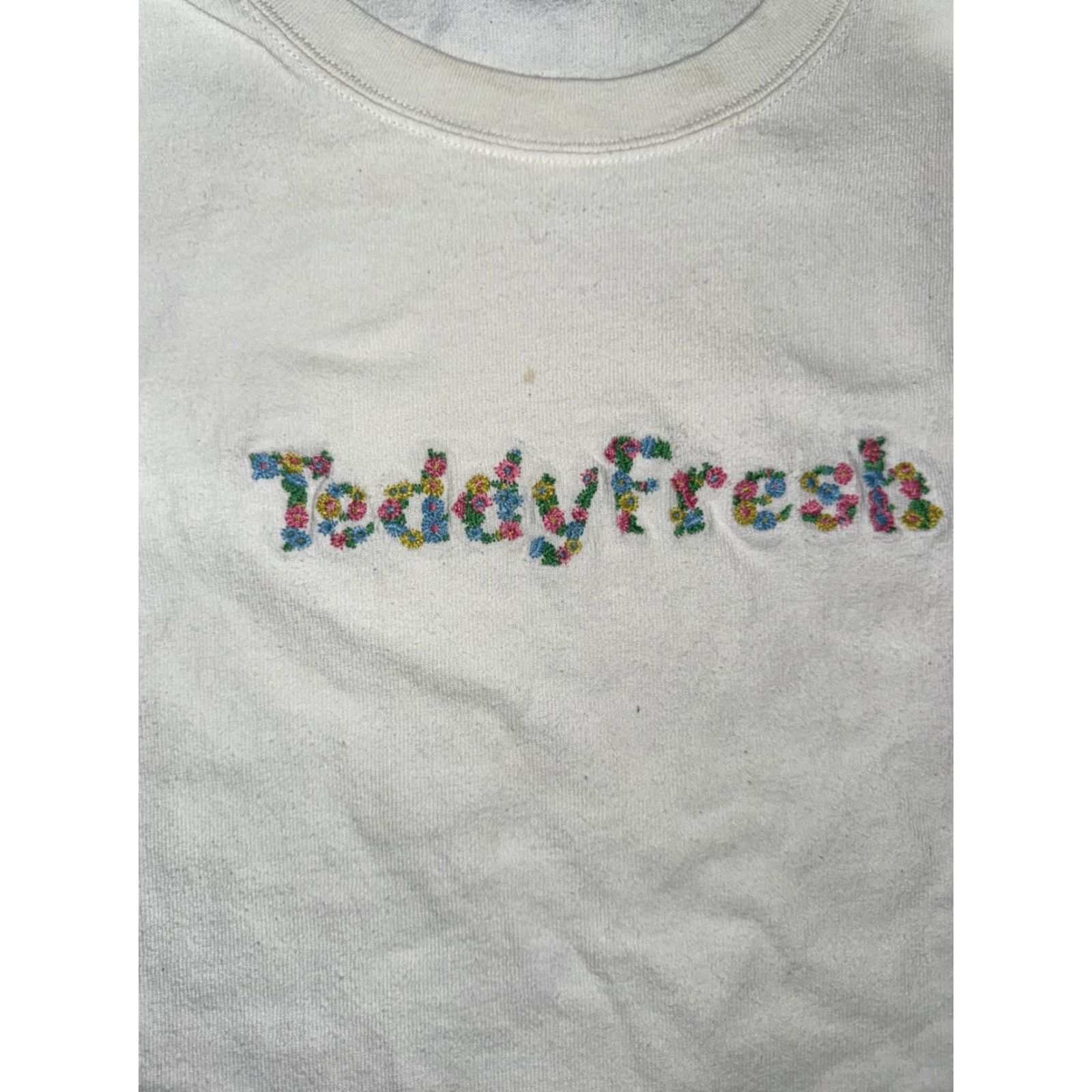 Teddy Fresh VINTAGE Teddy Fresh Embroidered Logo T-Shirt White XXL 2XL Cotton Tee Streetwear Mens Size US XXL / EU 58 / 5 - 2 Thumbnail