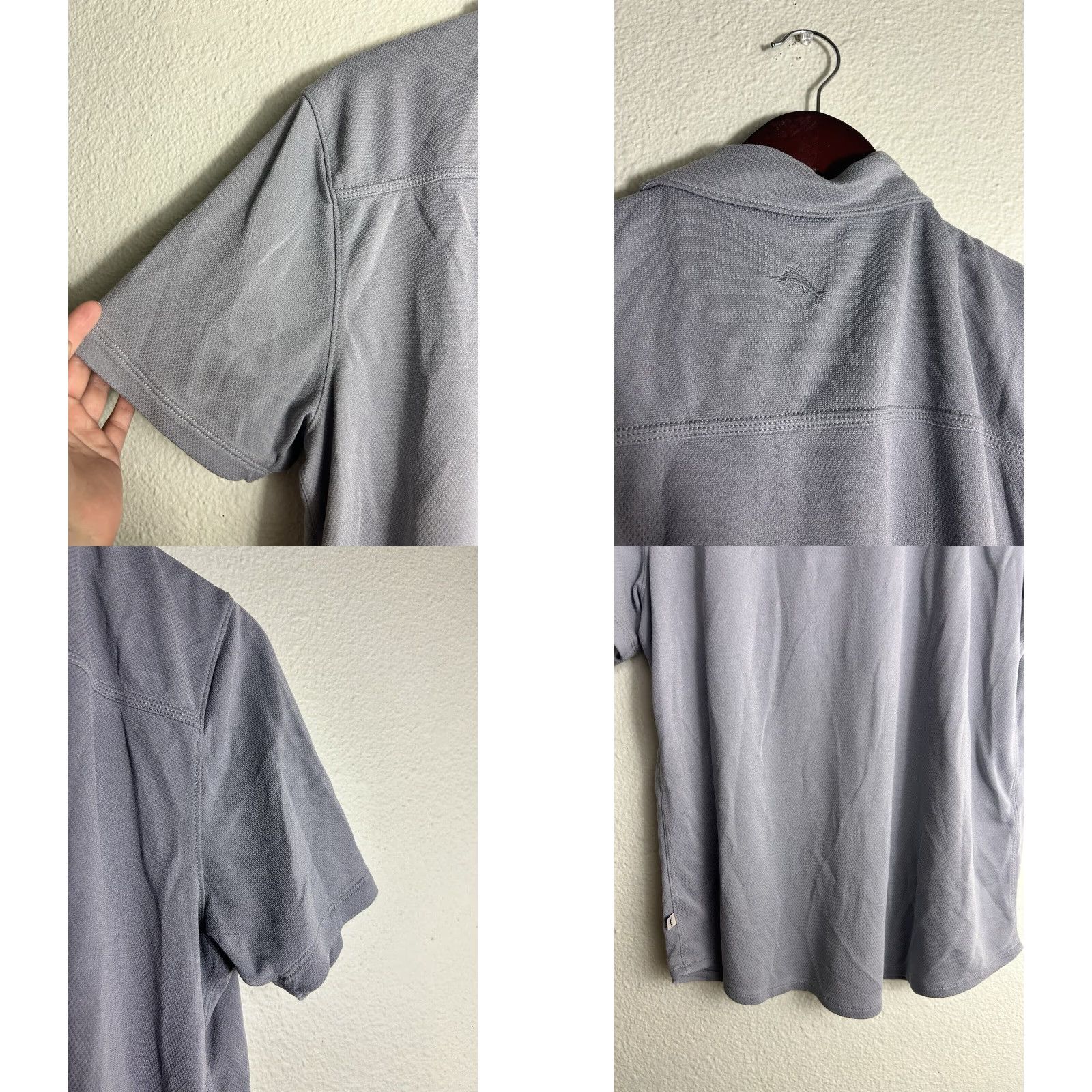 Tommy Bahama Tommy Bahama Mens Medium Gray Short Sleeve Button Up Shirt Gray Tencel Size US M / EU 48-50 / 2 - 9 Thumbnail