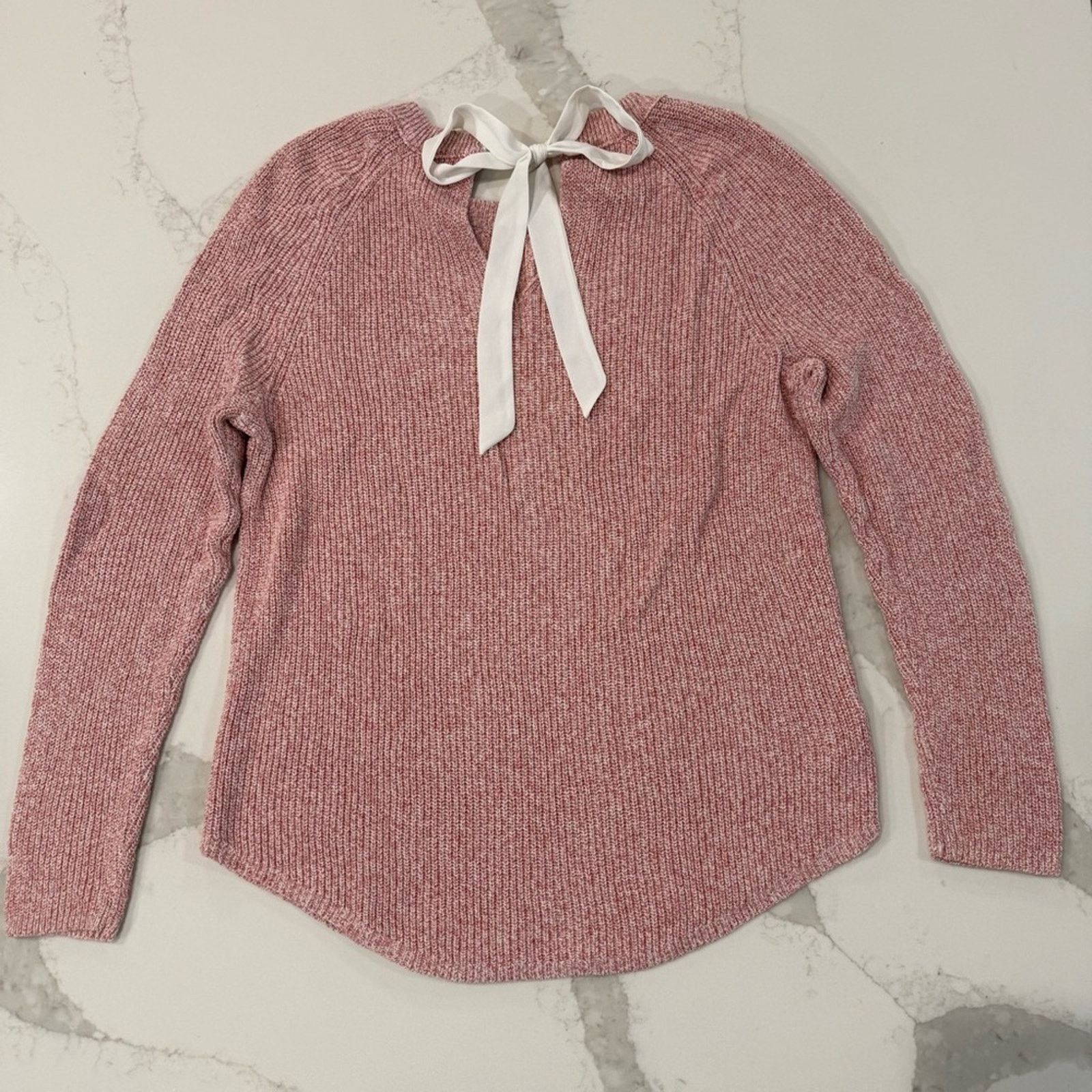 Loft Loft Knit Sweater Keyhole Tie-Back Bow Detail Womens Large Size L / US 10 / IT 46 - 7 Thumbnail