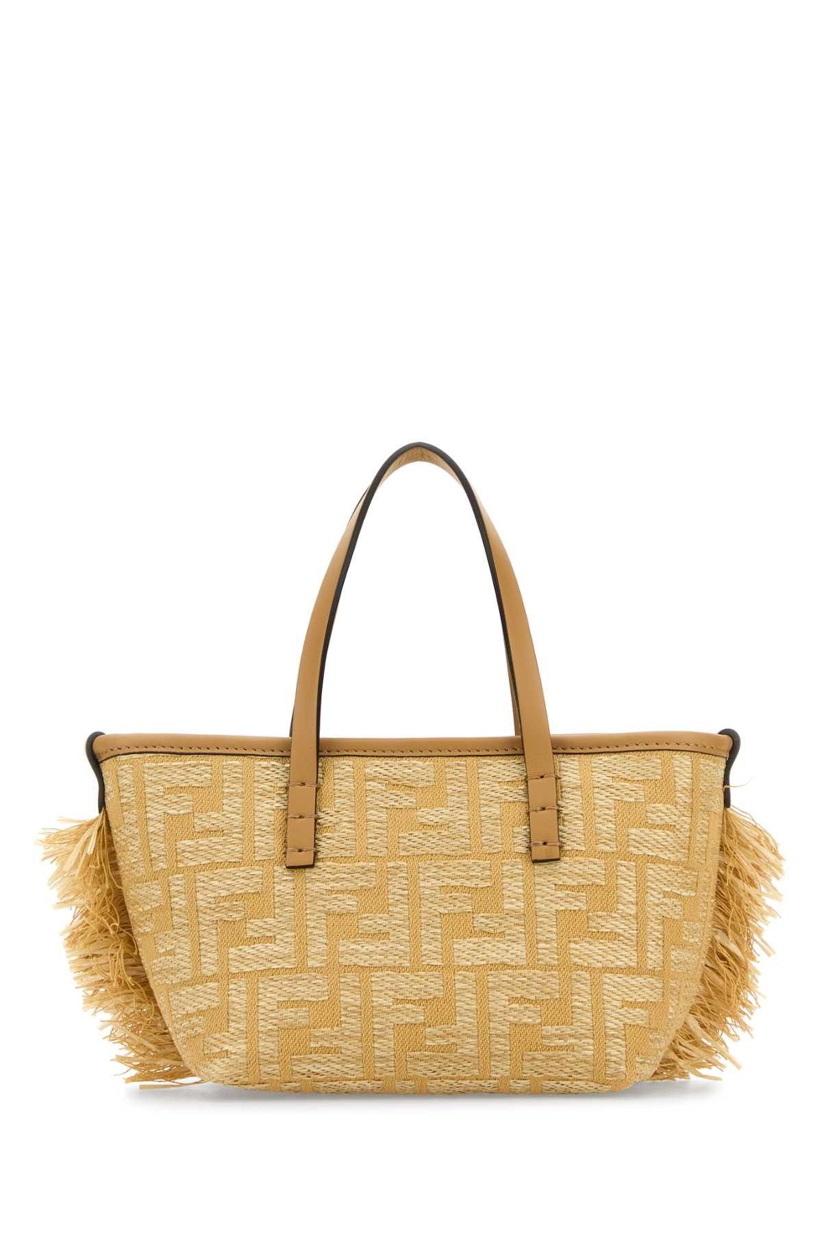 ハンドバッグ FENDI EMBROIDERED RAFFIA MINI ROLL HANDBAG Mini Roll Raffia Brown | Fendi