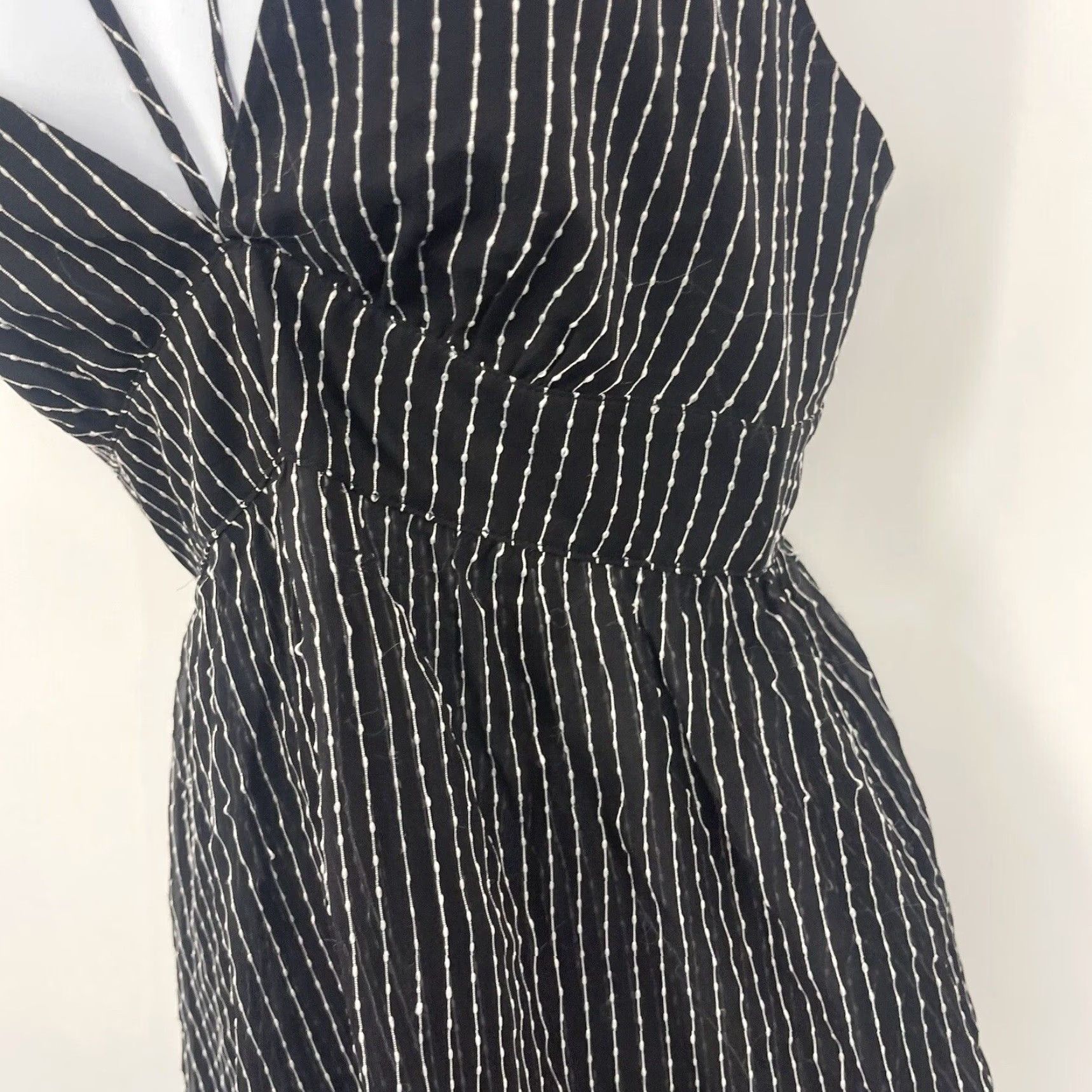 Vintage VINTAGE Stone Cold Fox Dress Womens Small Silk Sleeveless Ruffle Striped Maxi Bohemian Sheer Party Casual Size S / US 4 / IT 40 - 7 Thumbnail