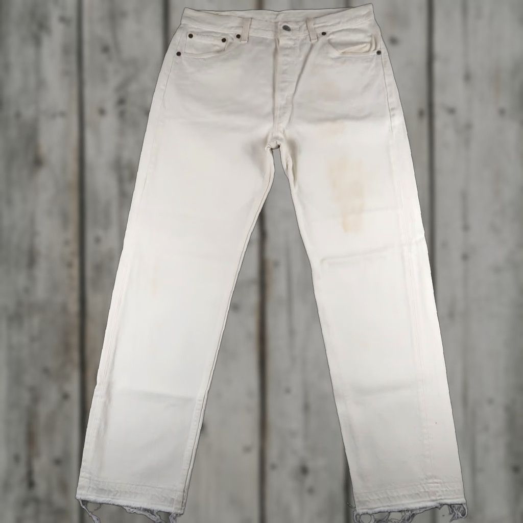 Levi's VINTAGE Levi's 501 Jeans 36x30 White Mens USA 90s 5-Pocket Denim Straight Size US 36 / EU 52 - 1 Thumbnail