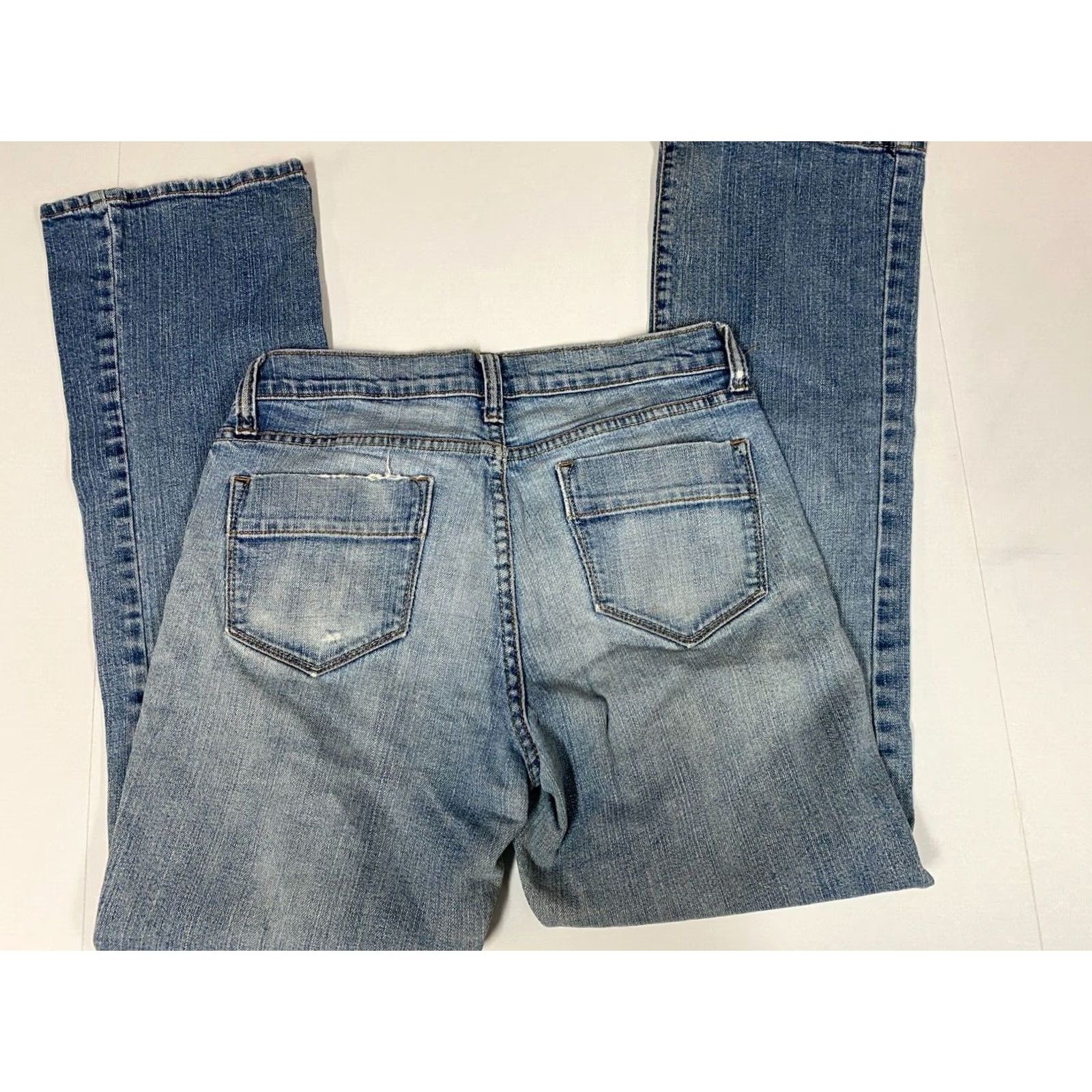 Old Navy Old Navy Jeans Women 28 Blue Denim Straight Regular 28in Inseam Pockets Zipper Stretch Vintage No Size 28" / US 6 / IT 42 - 4 Thumbnail