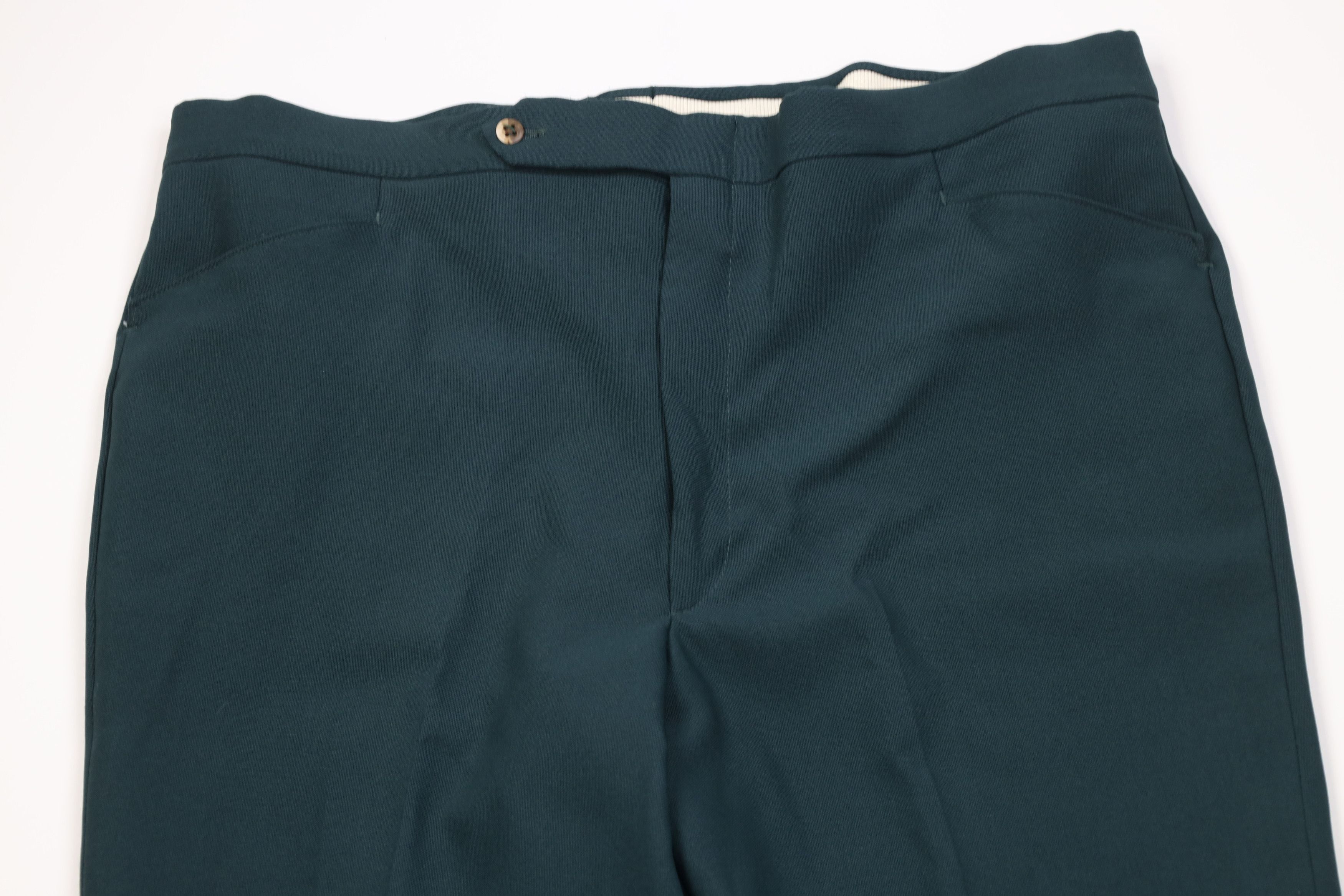 Vintage Vintage 70s Streetwear Flared Wide Leg Chino Pants Green Size US 42 / EU 58 - 2 Thumbnail
