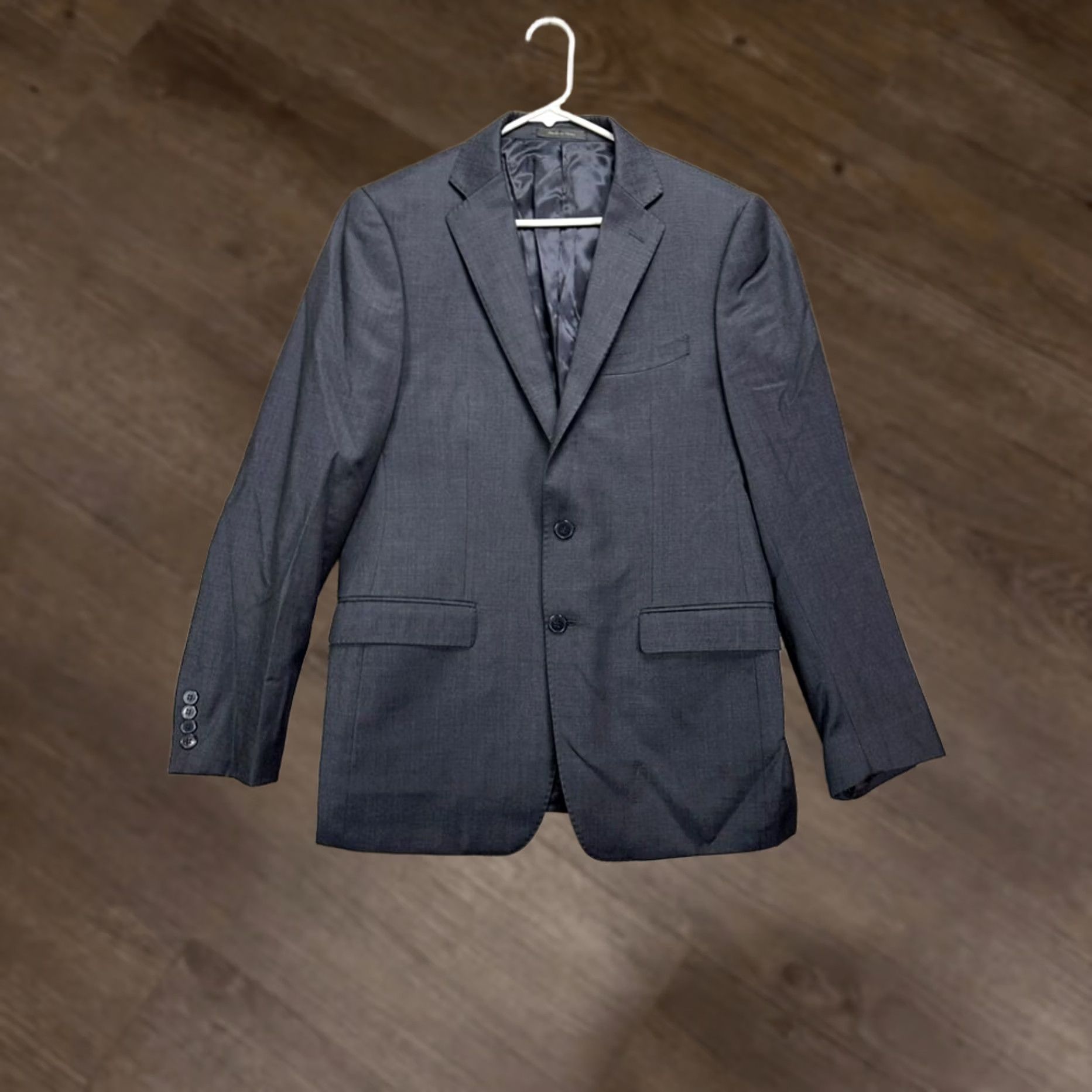 Calvin Klein Calvin Klein Sport Coat Blazer Adult 40R Dark Grey 100% Wool Tuxedo Suit Mens Size 40R - 1 Thumbnail