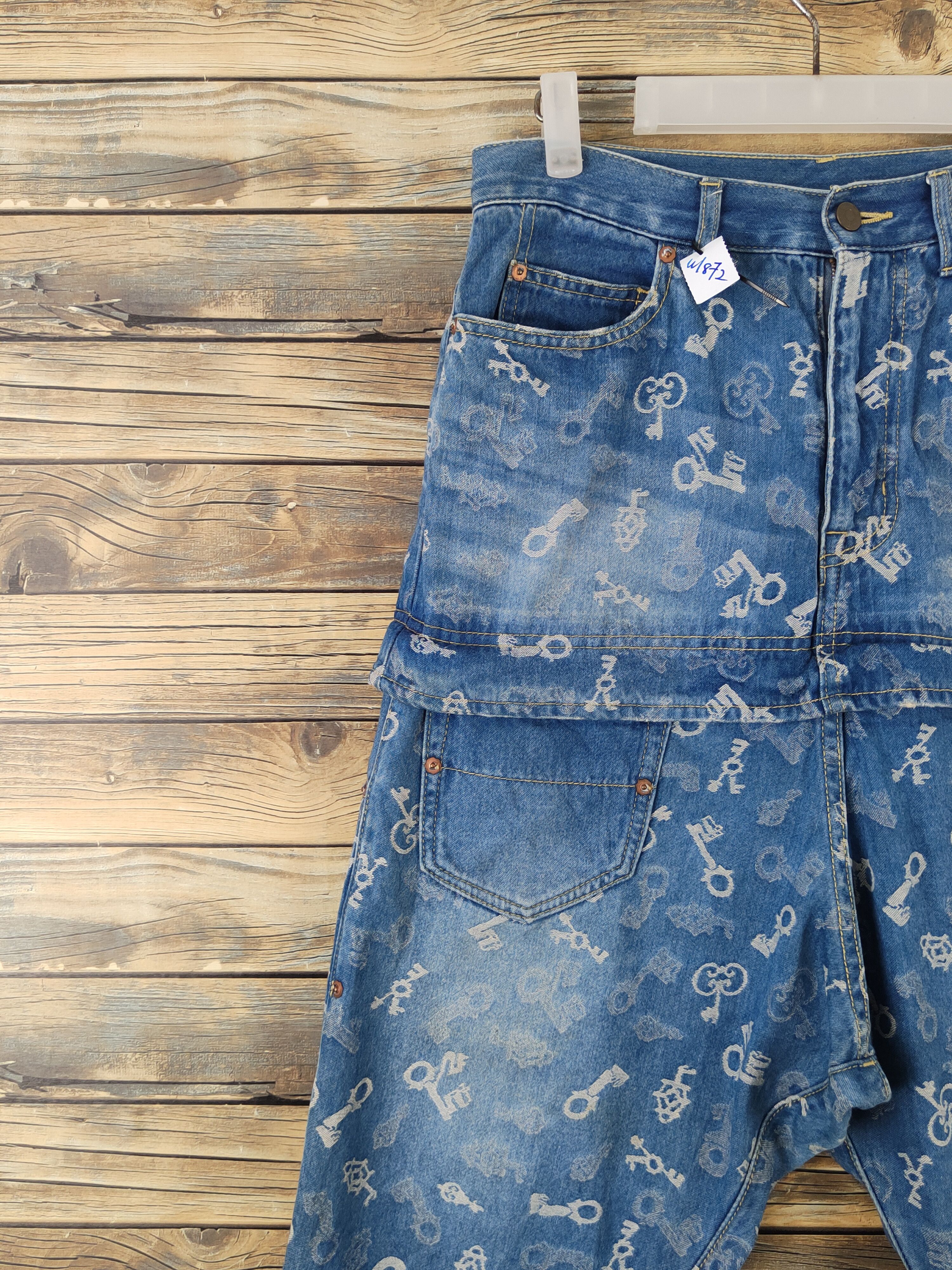 Frapbois DL Frapbois skull vintage Blue Ripped denim Jeans #W1872 Size US 30 / EU 46 - 3 Thumbnail