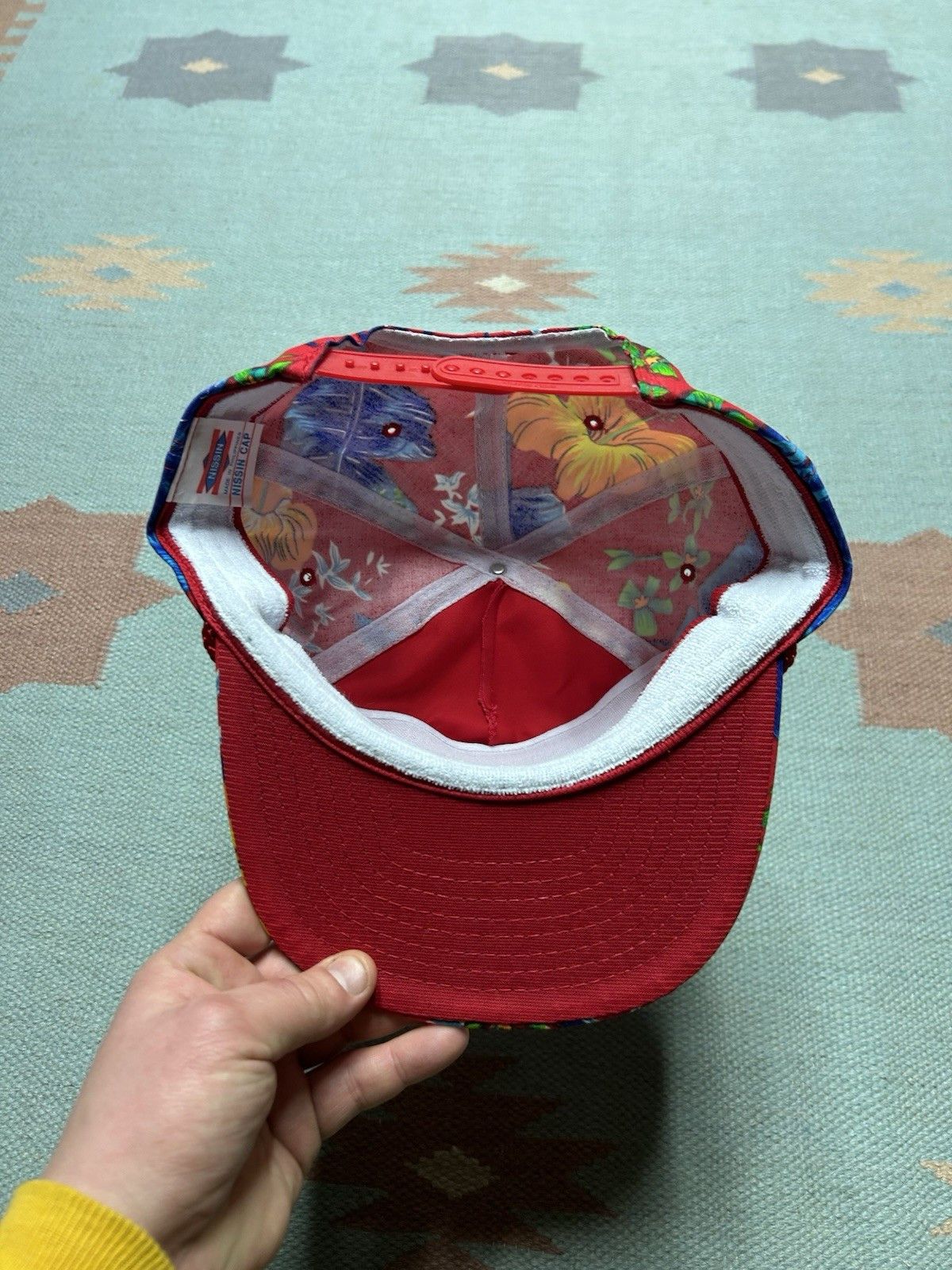 Vintage Vtg hat summer cruising classic car Michigan Hawaiian flower Size ONE SIZE - 5 Thumbnail