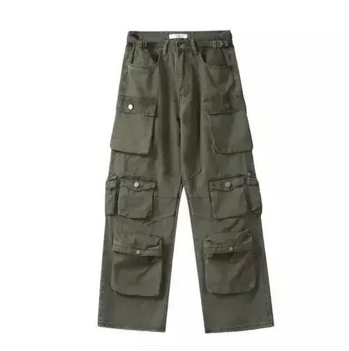 VIBE Cargo Pants Green- Korean Streetwear Style Pants Size US 33 - 8 Thumbnail
