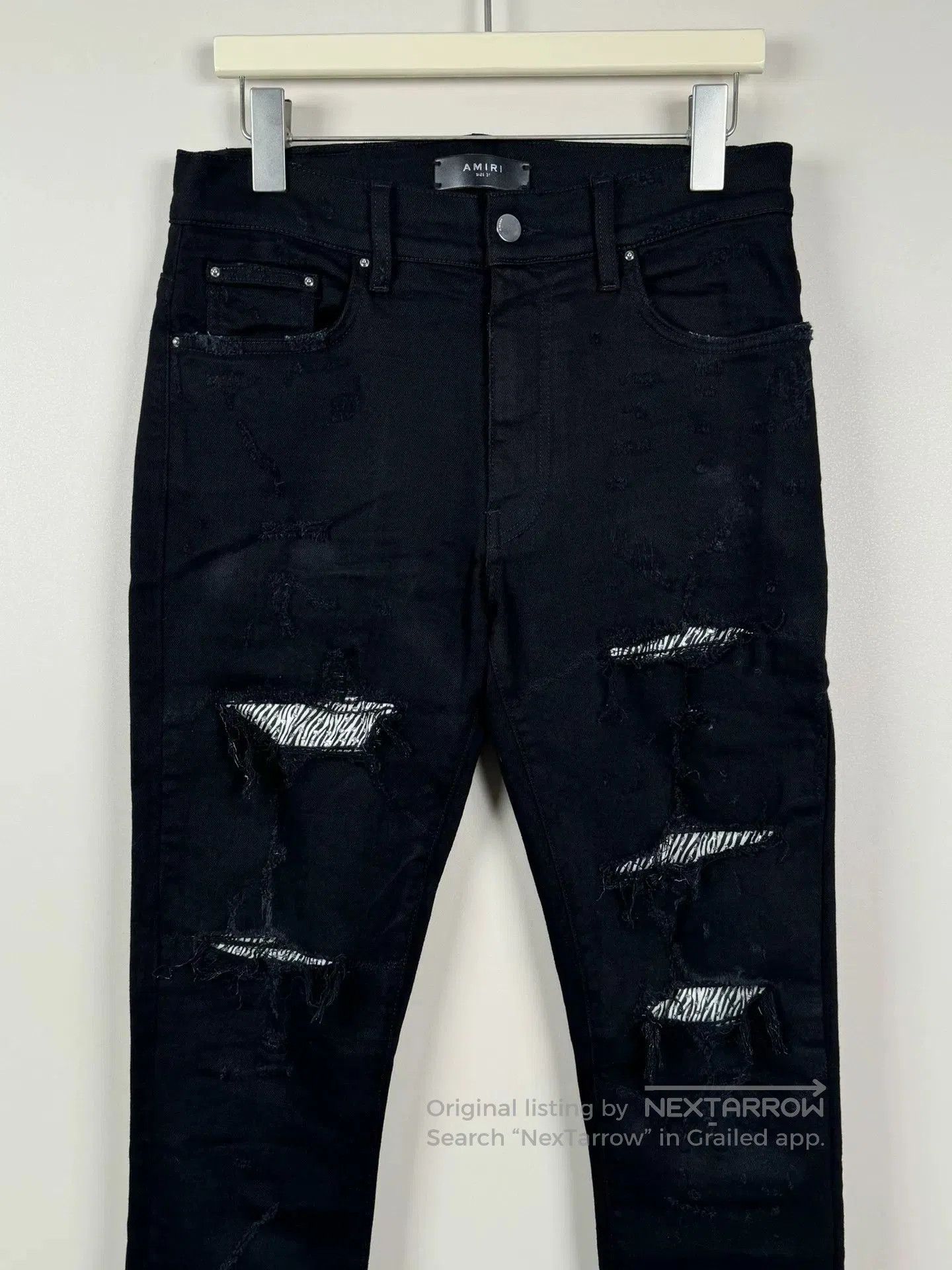 Amiri Amiri Zebra Sequin Distressed Jeans. Size US 31 - 3 Thumbnail