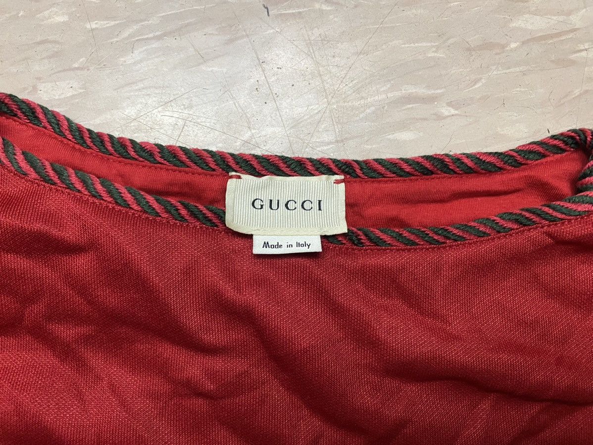 Designer × Gucci Gucci GG 100% cotton red embroidery kid's dress Size XXS / US 00 / IT 34 - 4 Thumbnail